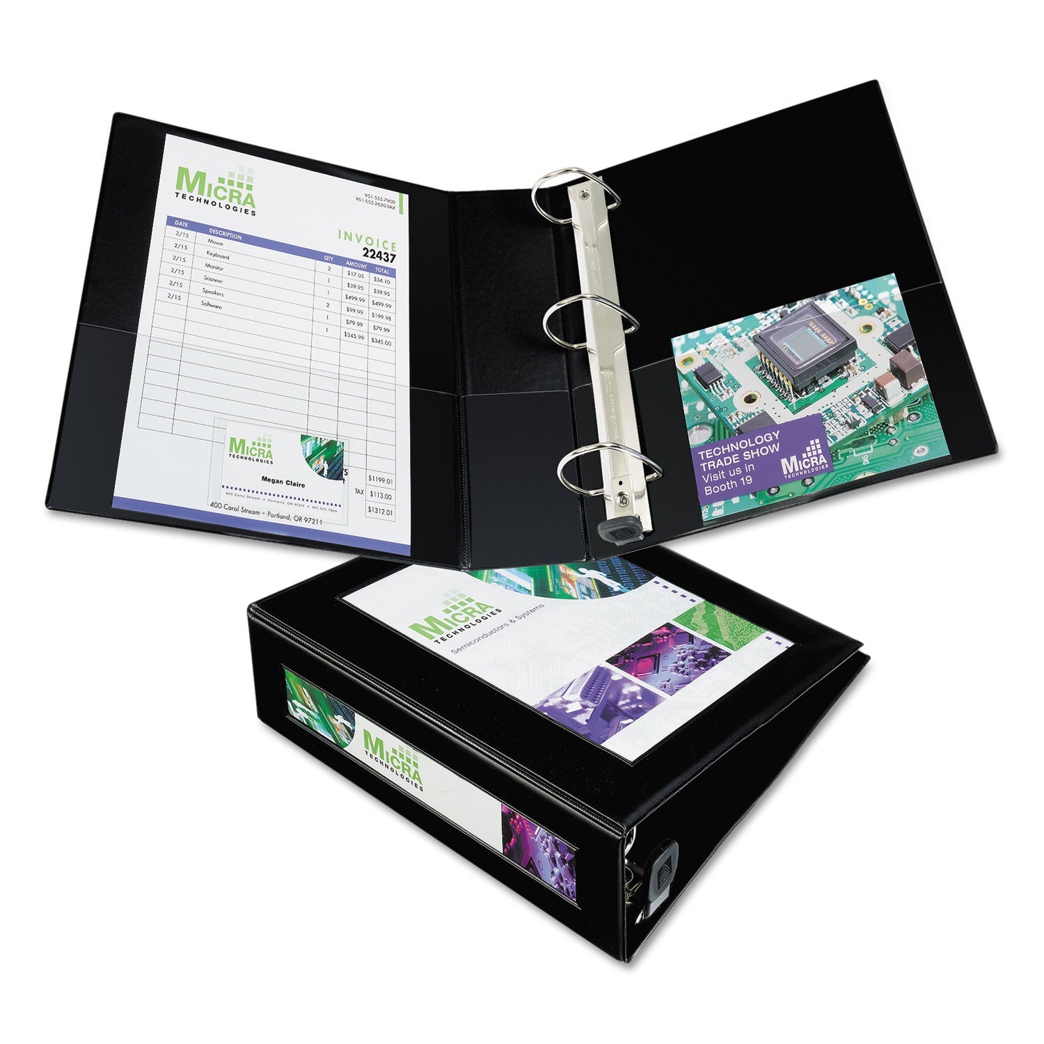 Avery® Framed View Heavy-Duty Binders, 3 Rings, 3" Capacity, 11 X 8.5, Black