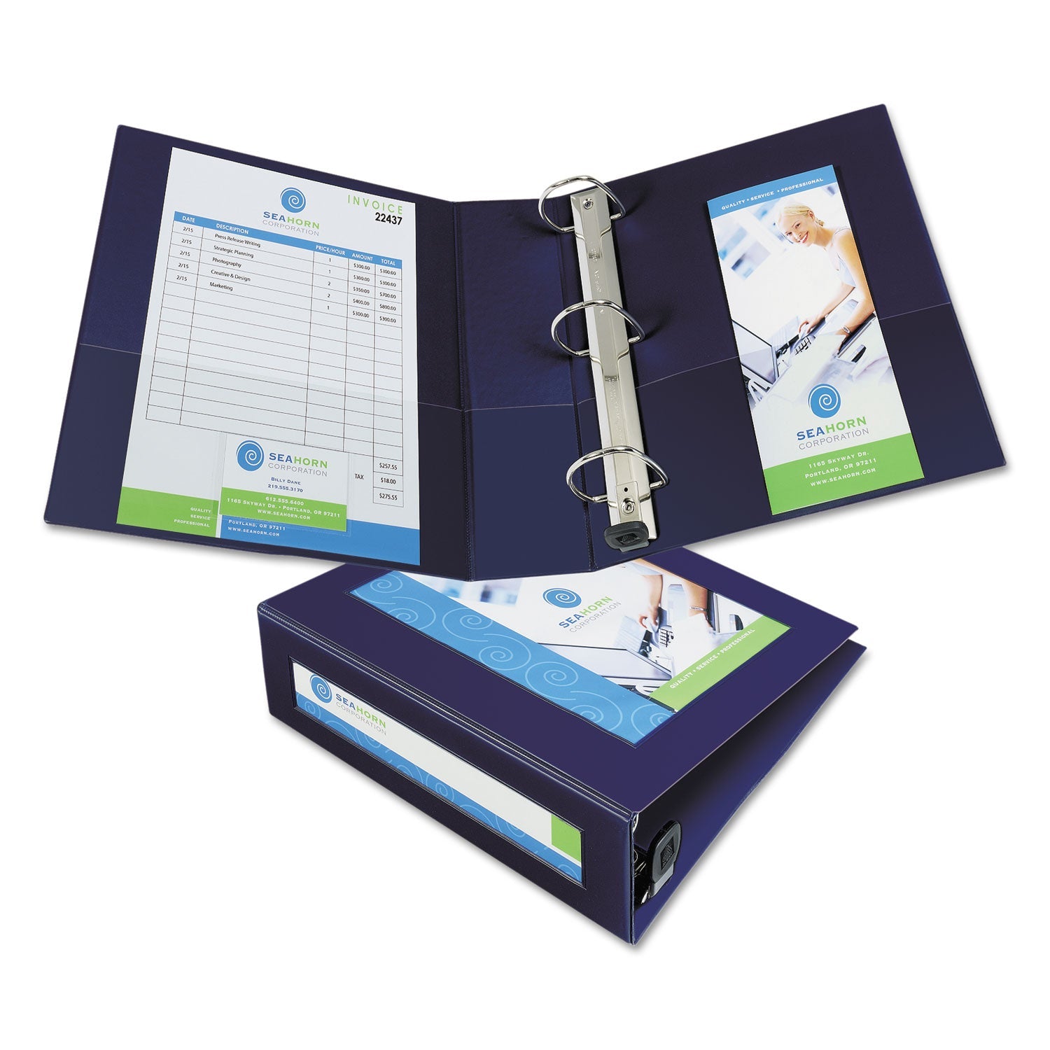 Framed View Heavy-Duty Binder | Navy | 3" Rings