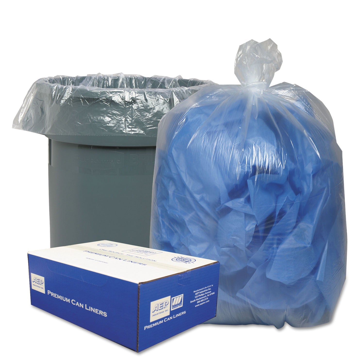 Clear Low-Density Can Liners | 56 Gal | 100 ct