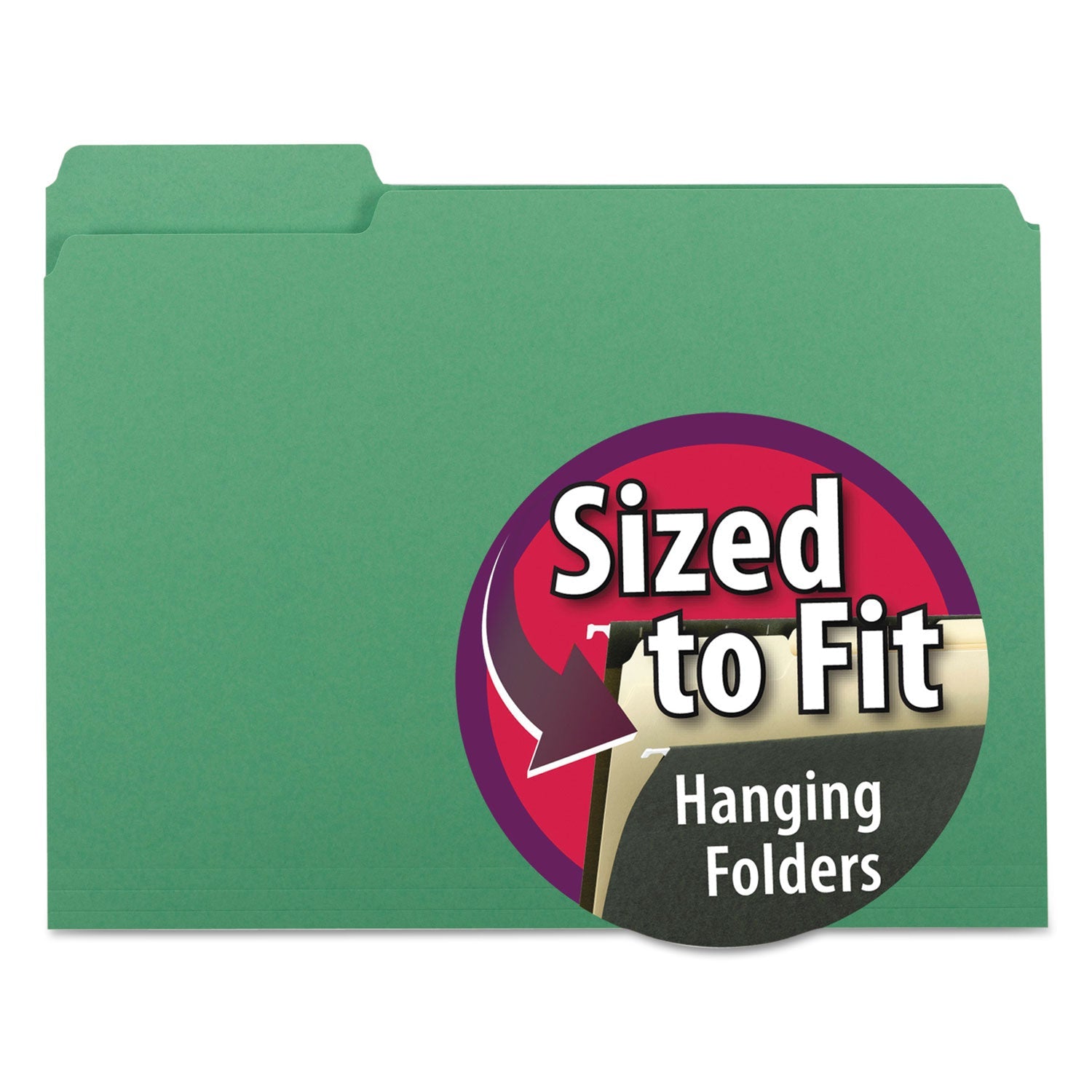 Interior File Folders | Letter, Green, 100/Box