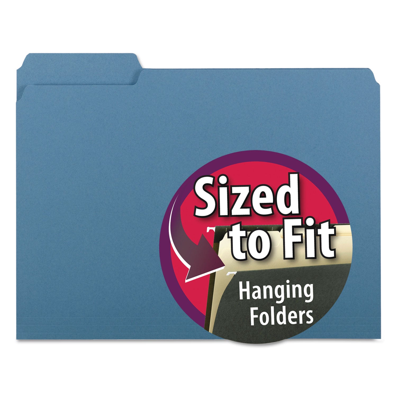 Interior File Folders | Letter, Blue, 100/Box
