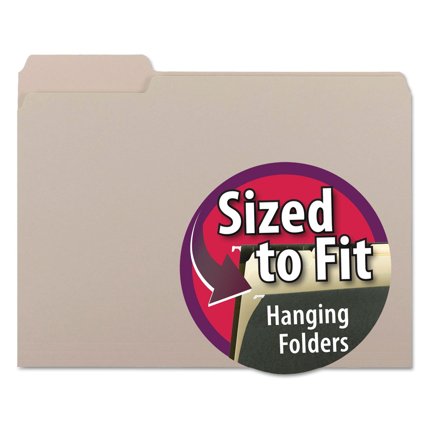 Interior File Folders | Letter, Gray, 100/Box
