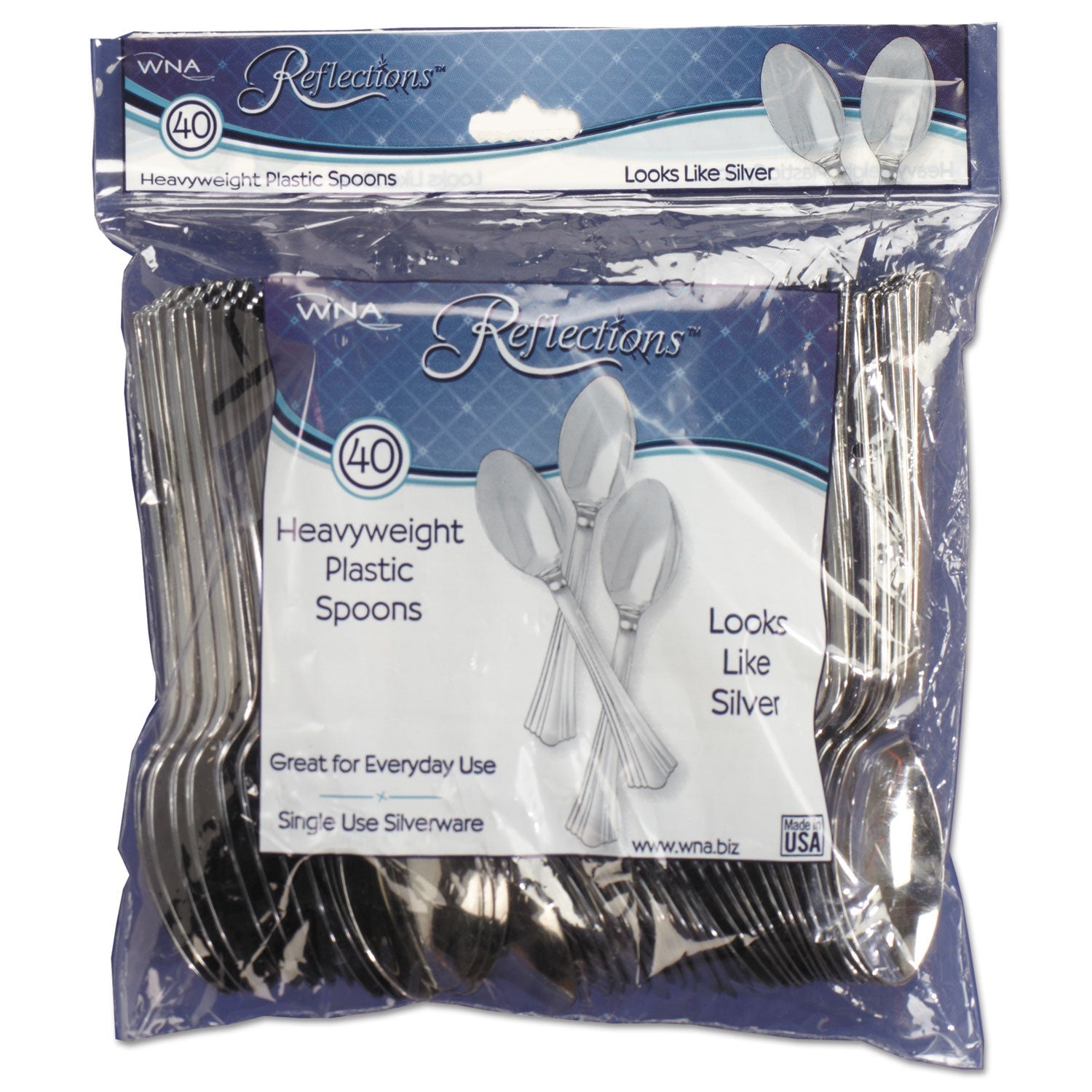 Reflections Plastic Spoons | Silver | 320-Carton