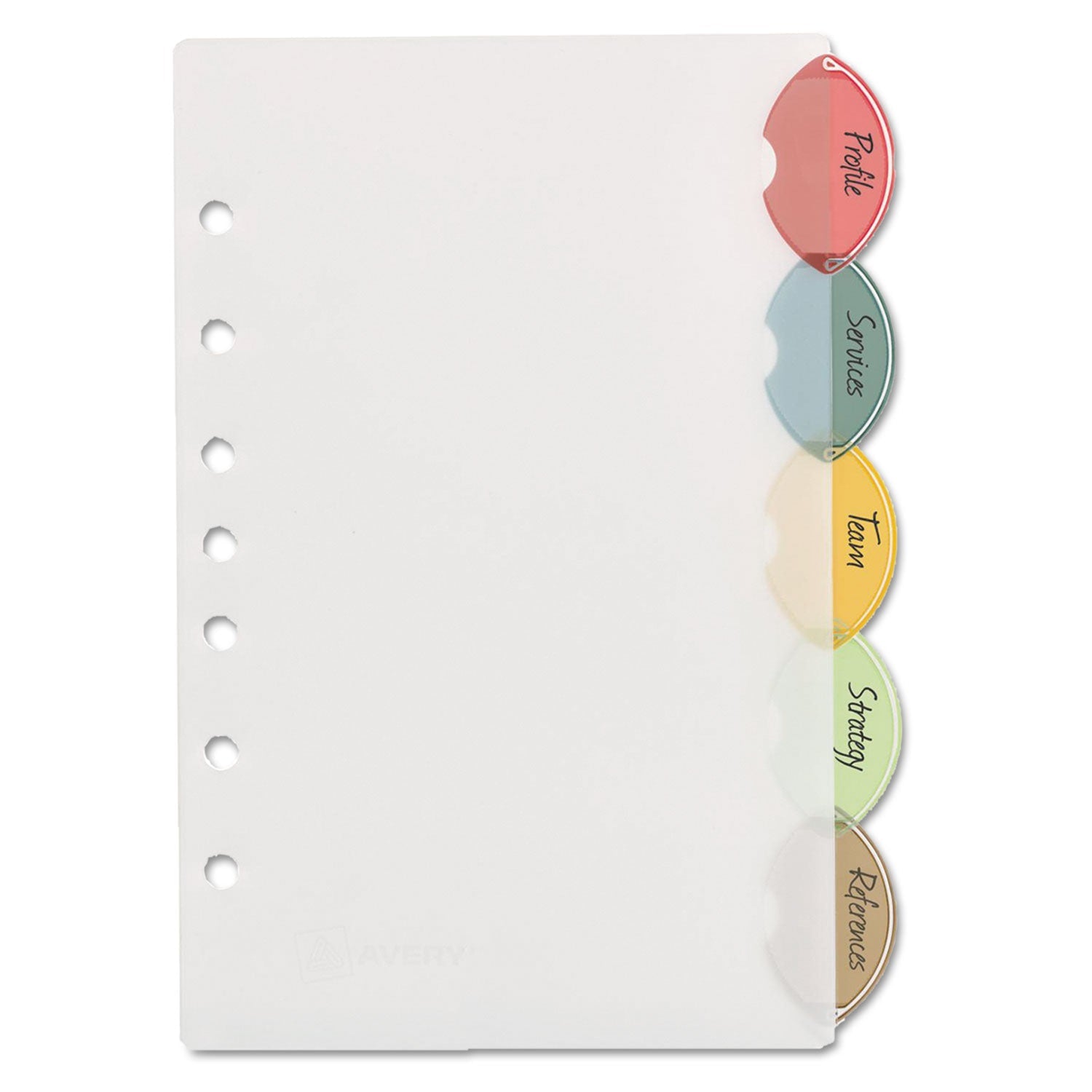 Insertable Style Edge Tab Plastic Dividers | 5-Tab