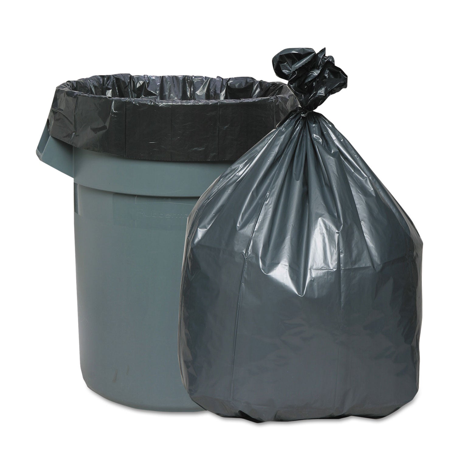 Platinum Plus Can Liners | 60 gal, Gray, 25/Ct
