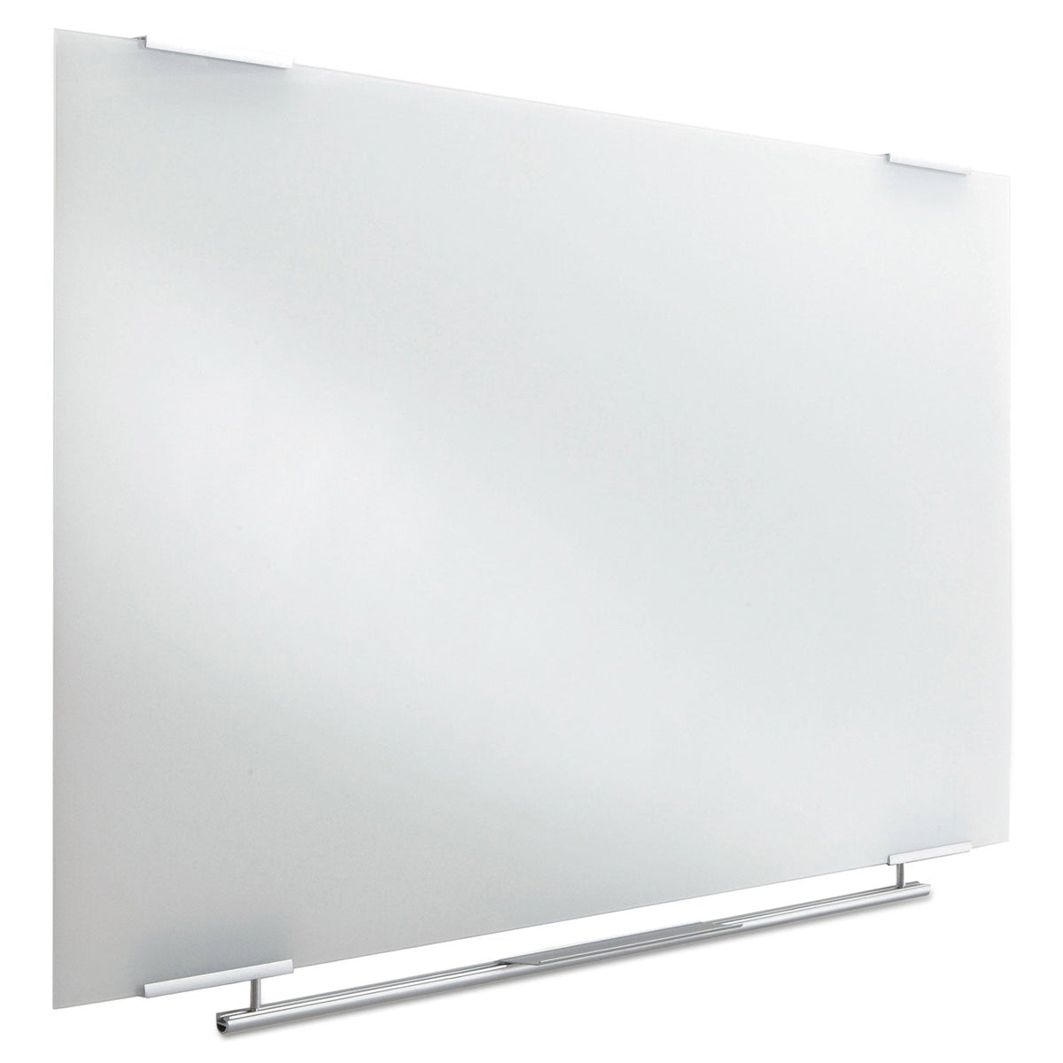Iceberg Clarity Glass Dry Erase Board with Aluminum Trim, 48" x 36", White Surface, Satin Aluminum Frame