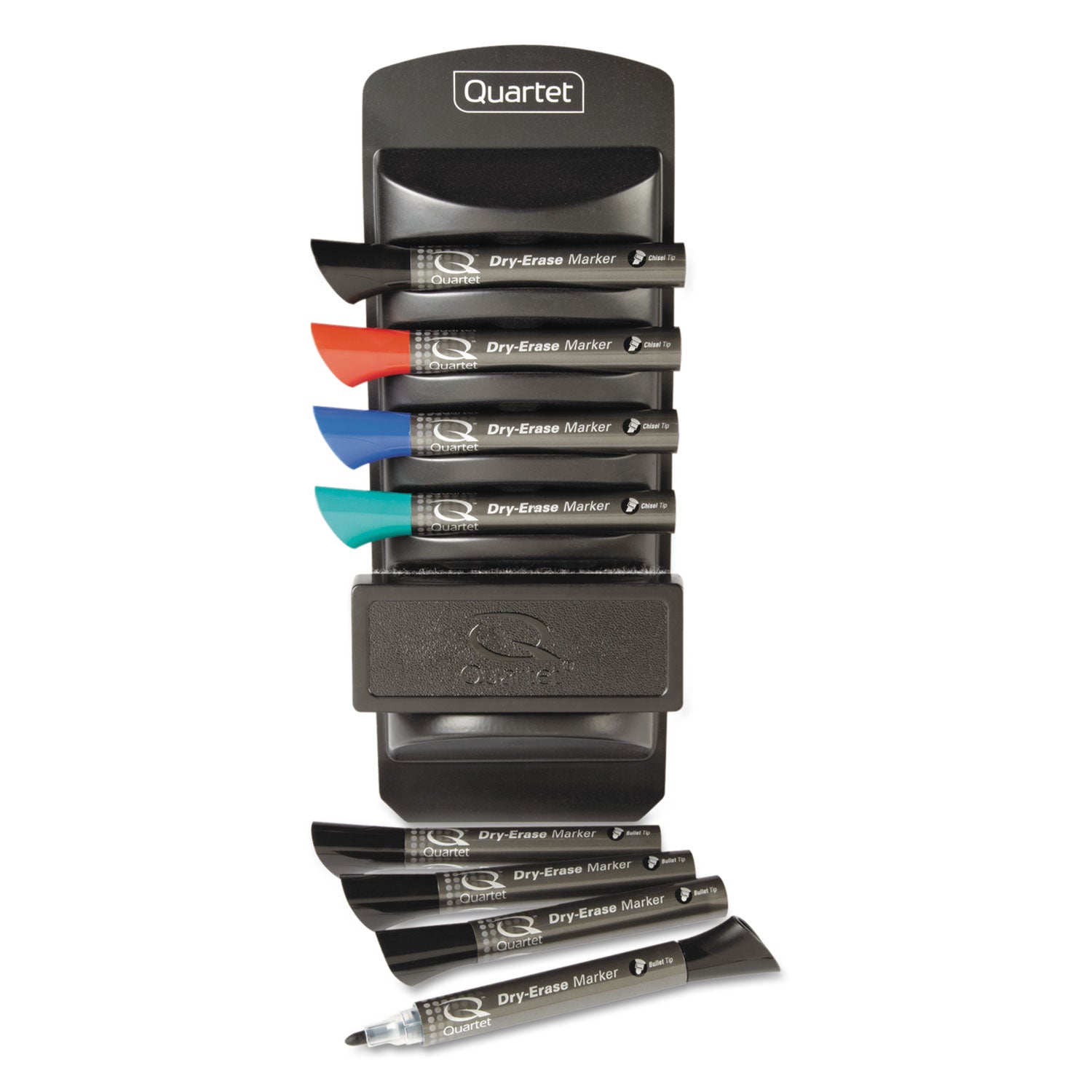 Quartet® Marker Caddy Kit, Broad Chisel Tip, Assorted Colors, 8/set