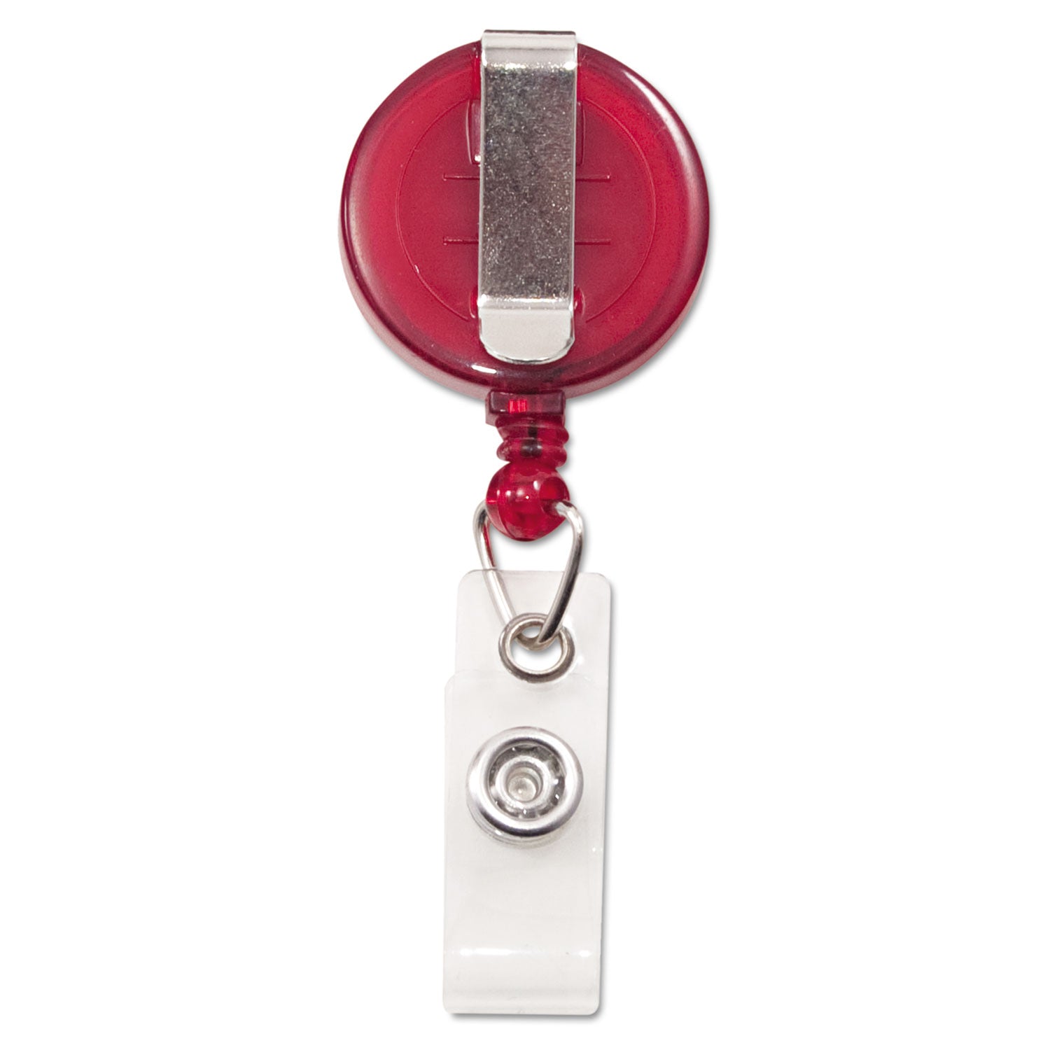 Translucent Retractable ID Reel | Red | 12-Pack