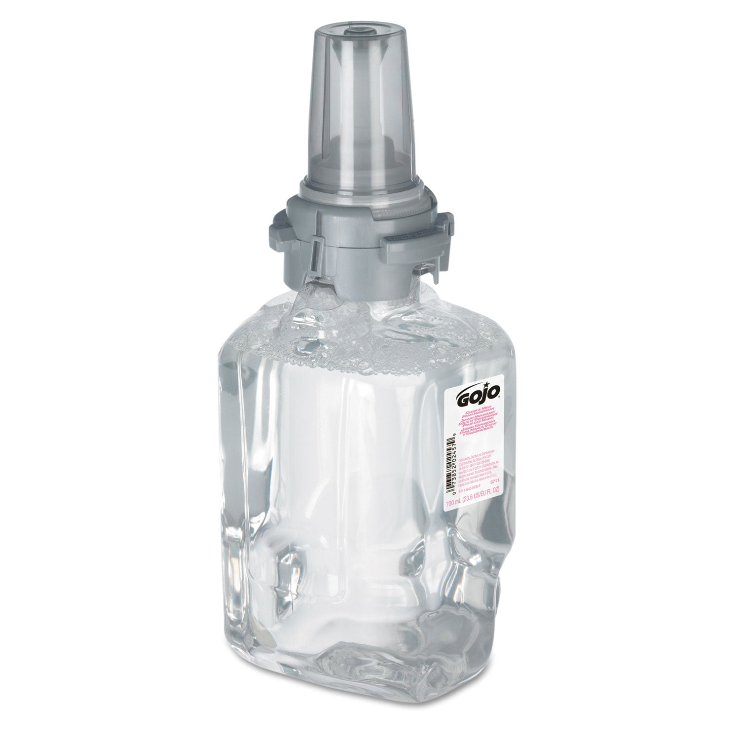 GOJO® Clear and Mild Foam Handwash Refill, For ADX-7 Dispenser, Fragrance-Free, 700 mL, 4/Carton