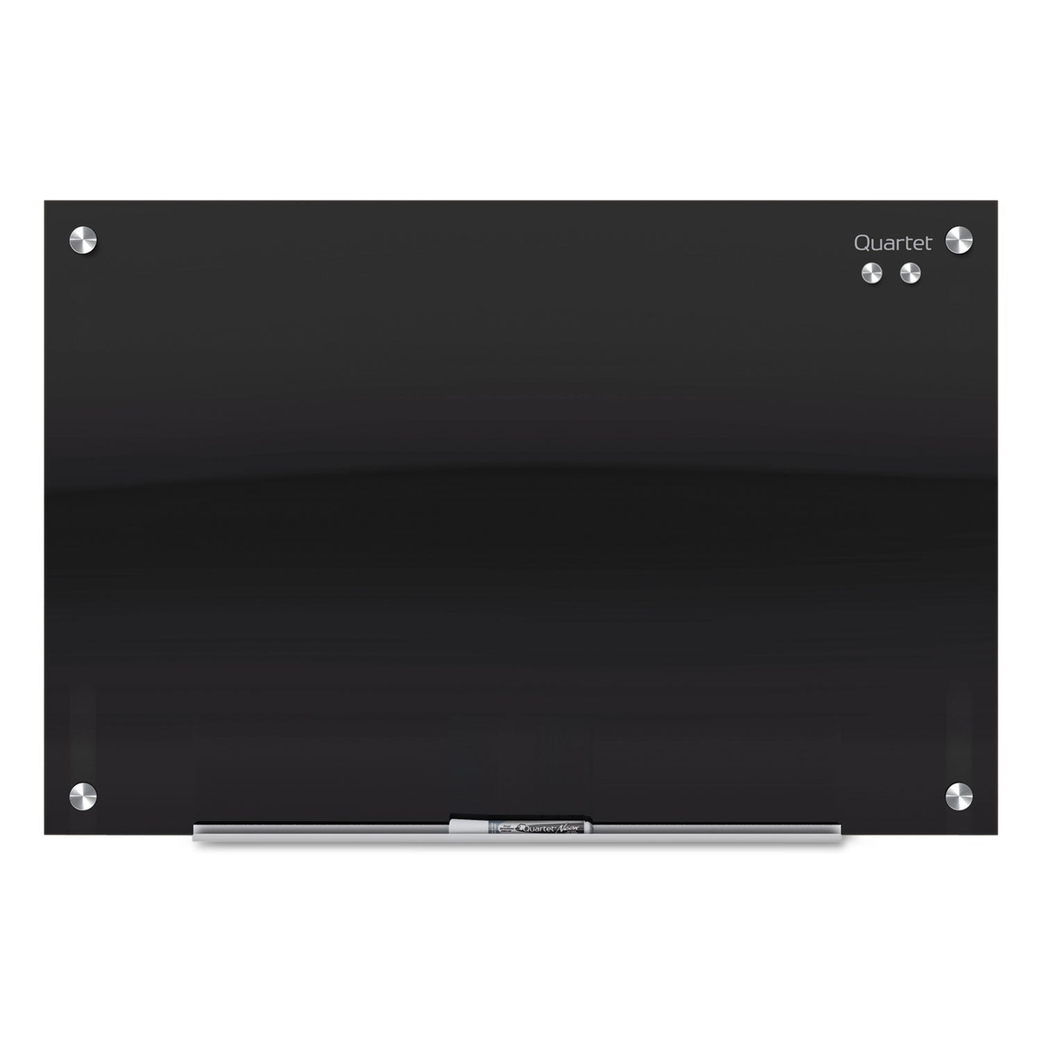 Quartet® Infinity Magnetic Glass Marker Board, 72" x 48", Black Surface