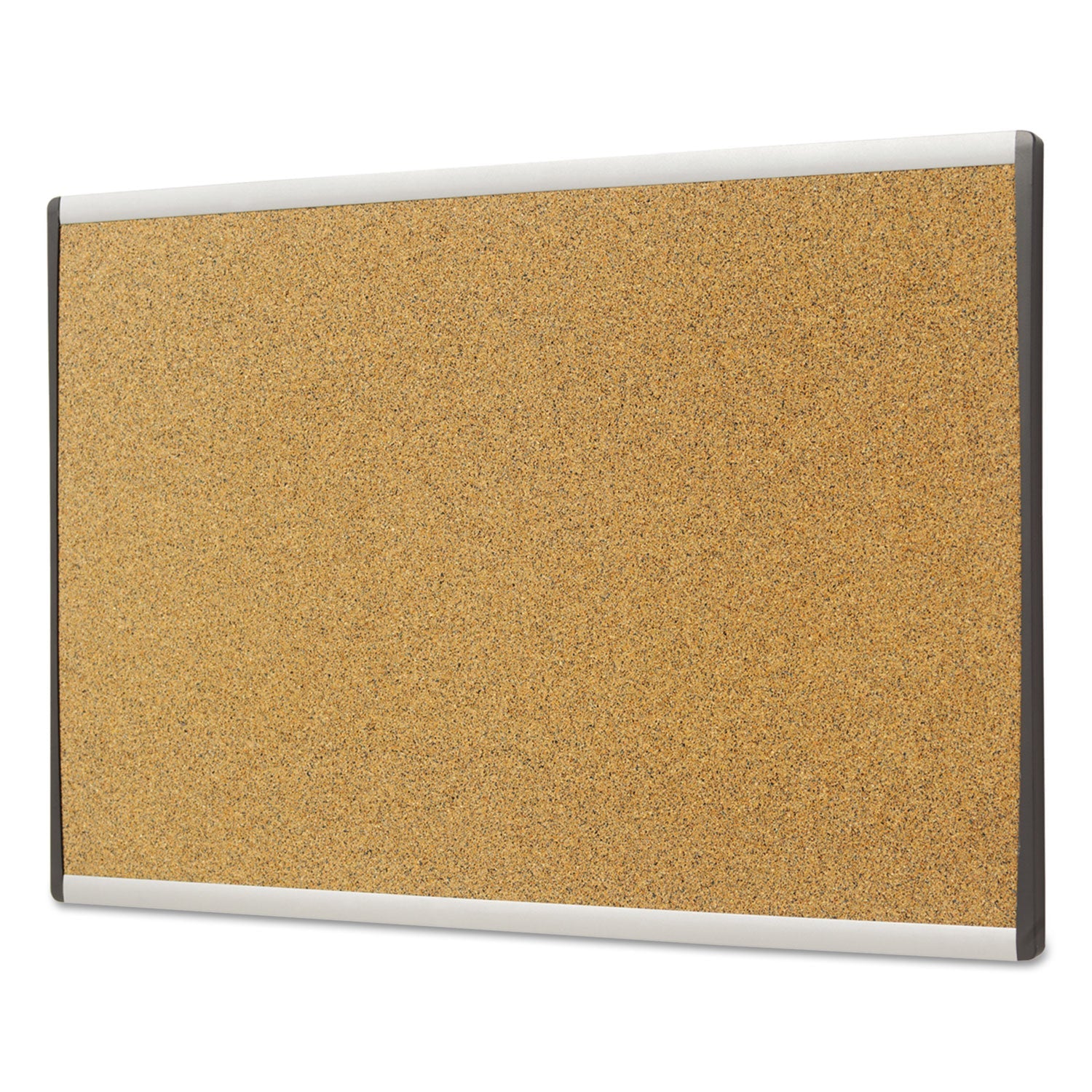 Quartet® ARC Frame Cubicle Board, Cork Bulletin, 24" x 14", Tan Surface, Satin Aluminum Frame