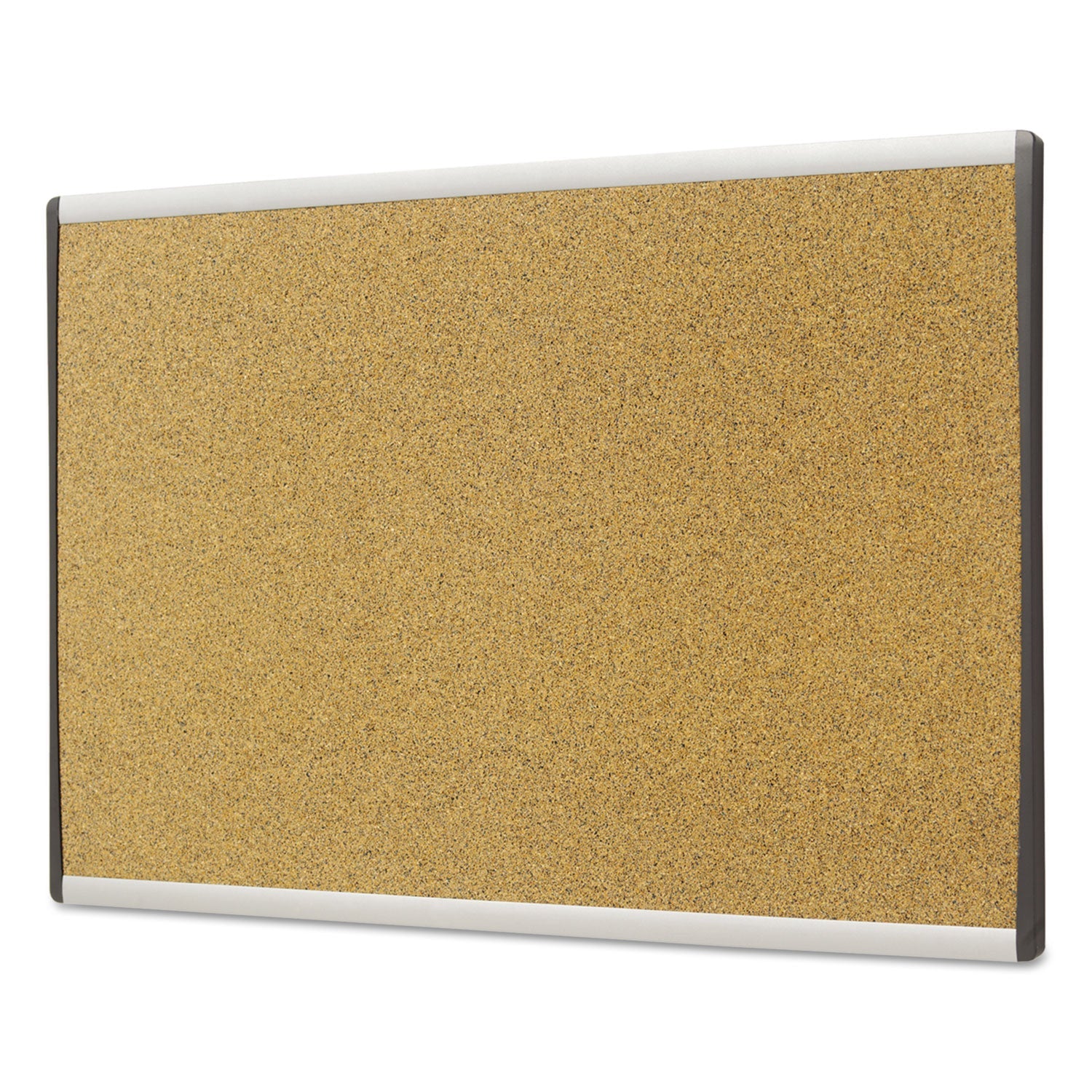 Quartet® ARC Frame Cubicle Board, Cork Bulletin, 30" x 18", Tan Surface, Satin Aluminum Frame