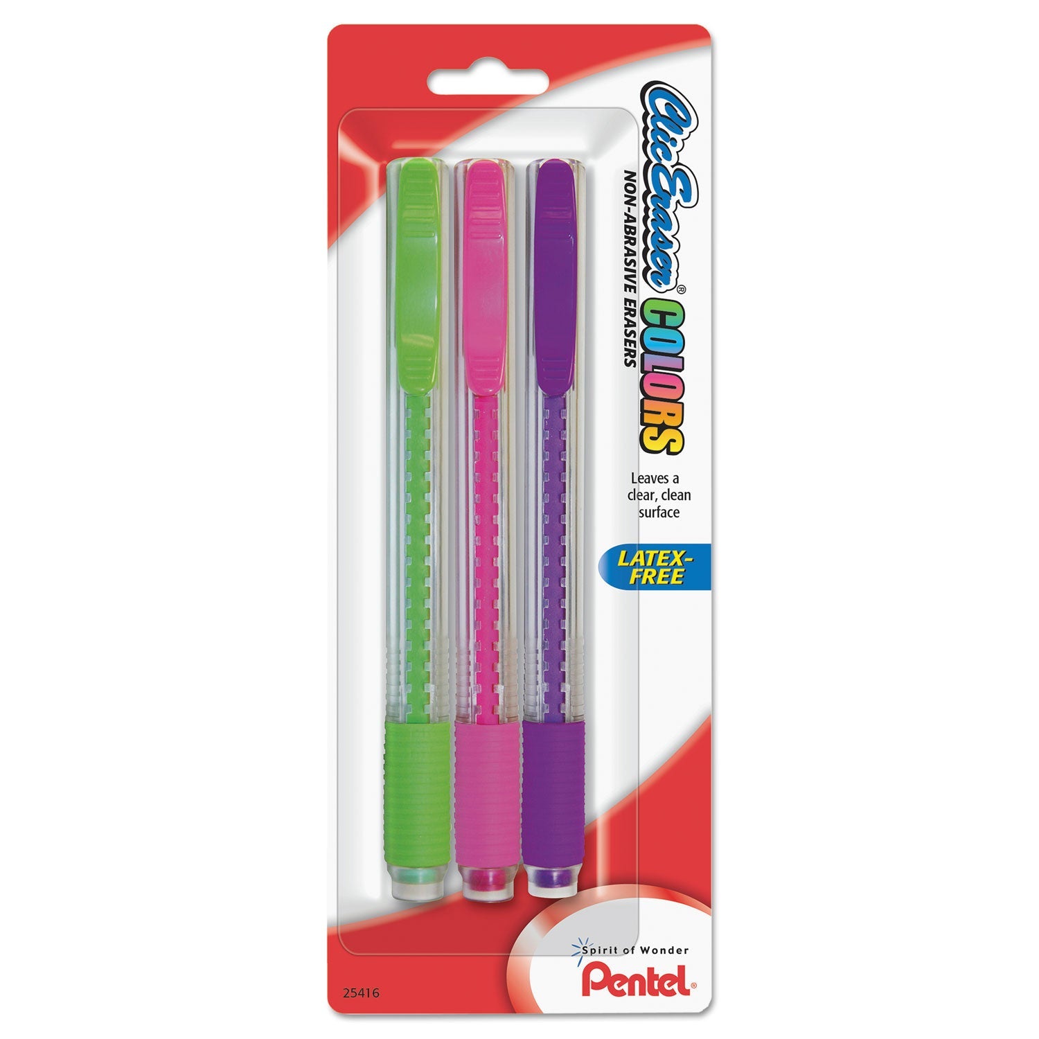 Clic Eraser Colors Eraser | Assorted | 3-Pack