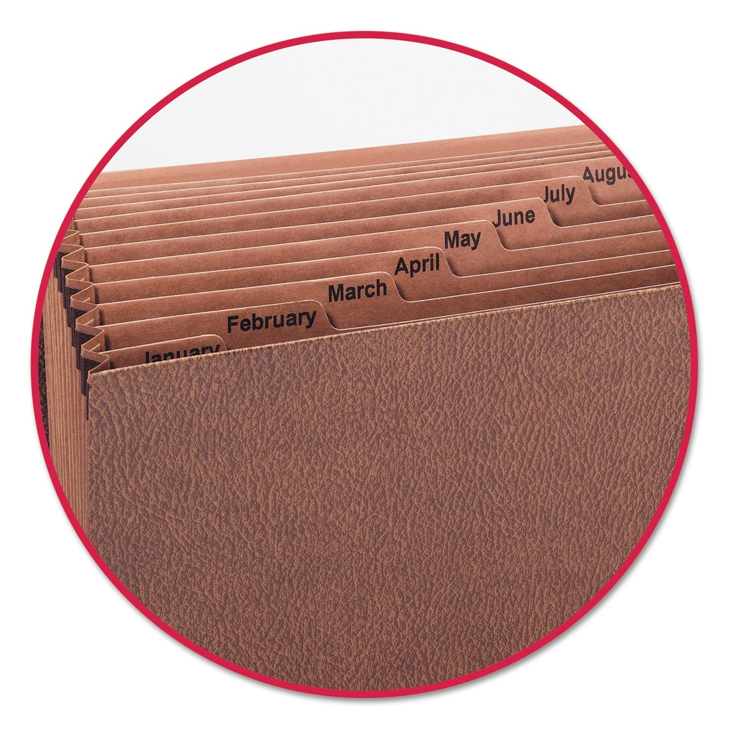 Smead TUFF Expanding Wallet, 12 Sections, Elastic Cord Closure, 1/12-Cut Tabs, Legal Size, Redrope