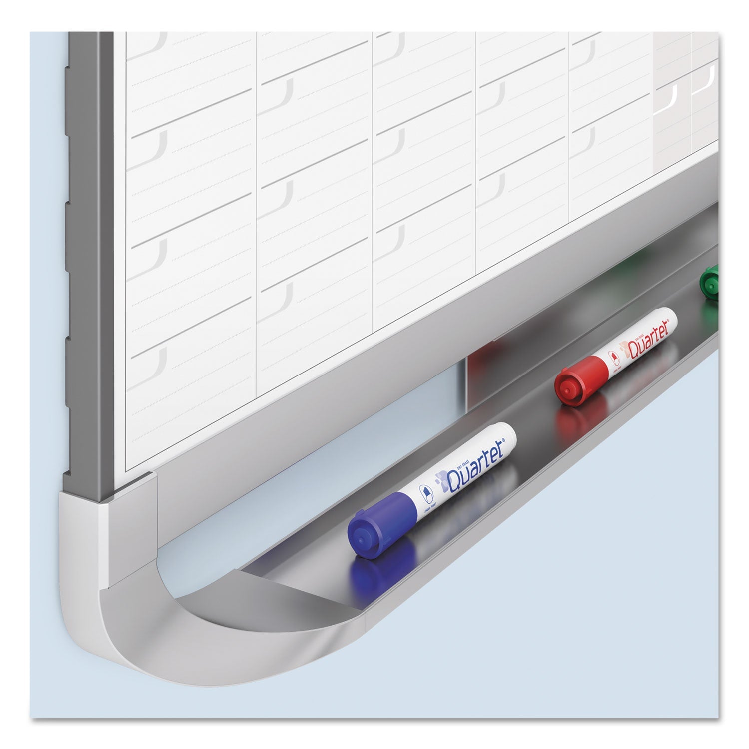 Quartet® Prestige 2 Magnetic Total Erase Four-Month Calendar, 36" x 24", White Surface, Graphite Gray Fiberboard/Plastic Frame