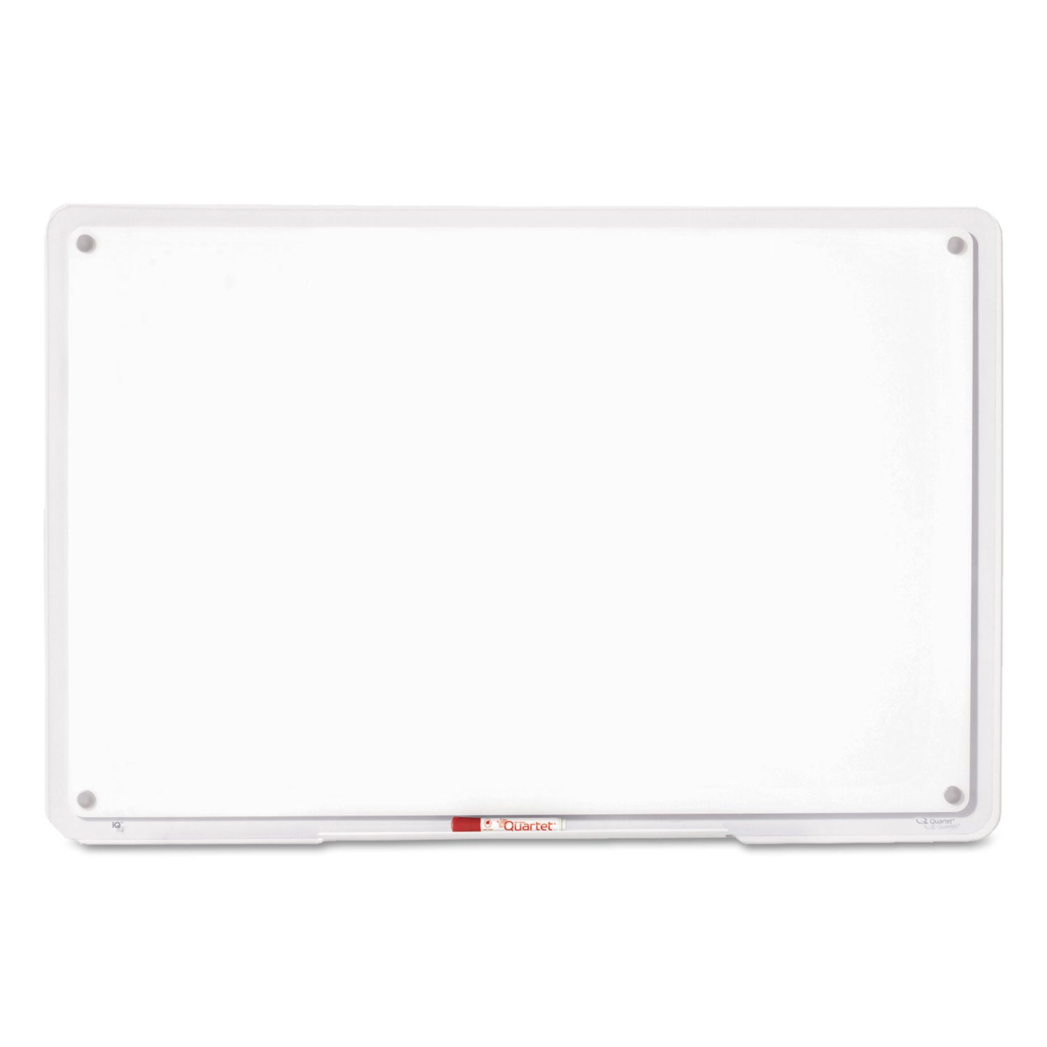 Quartet® iQ Total Erase Translucent-Edge Board, 11" x 7", White Surface, Clear Plastic Frame