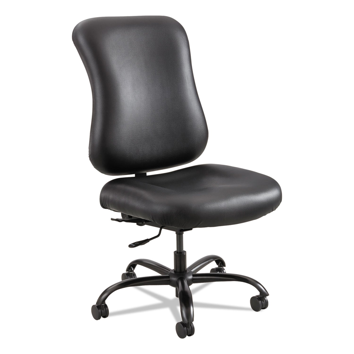 Safco® Optimus High Back Big And Tall Chair, Vinyl, Supports Up To 400 Lb, 19" To 22" Seat Height, Black