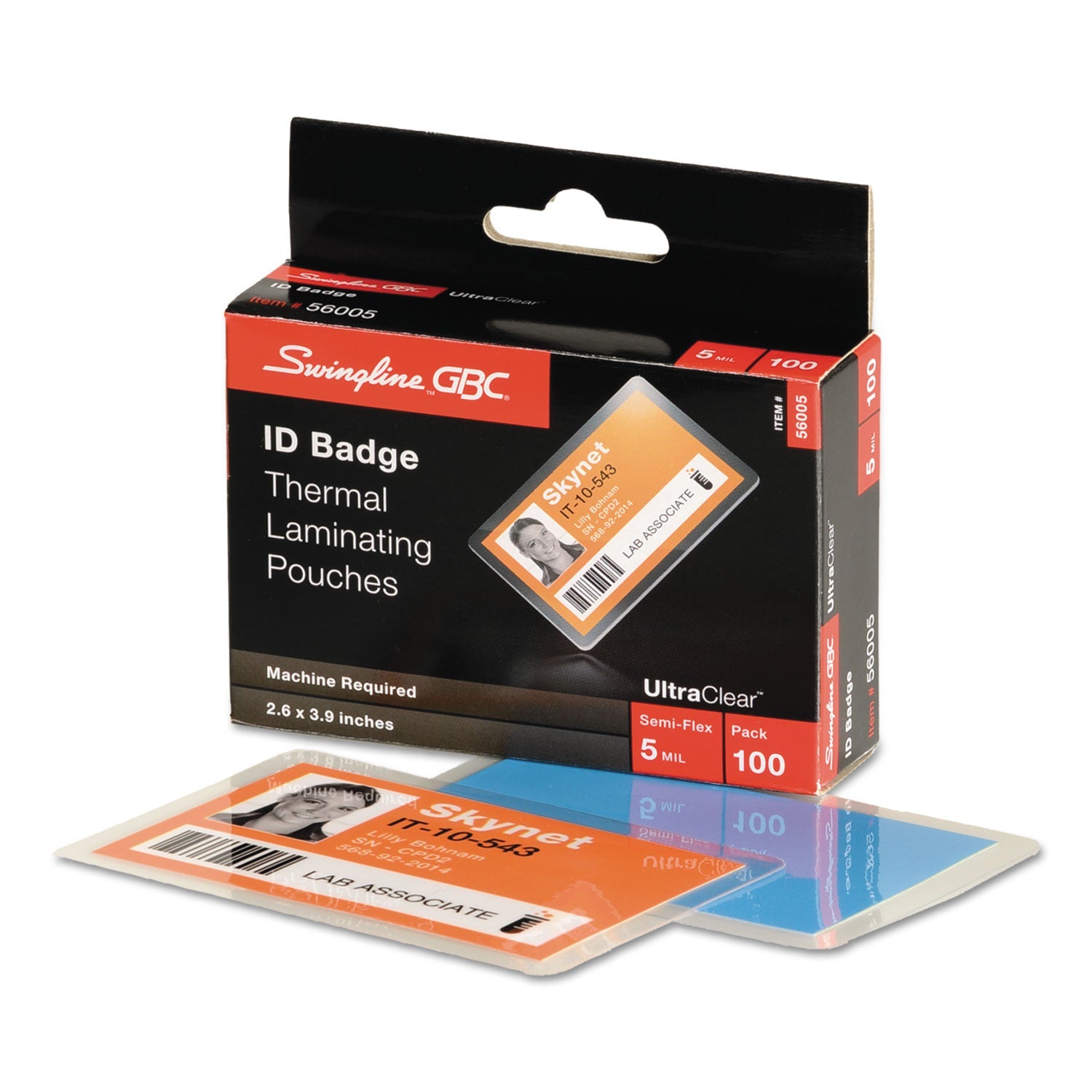 GBC® Ultraclear Thermal Laminating Pouches, 5 Mil, 3.88" X 2.63", Gloss Clear, 100/box