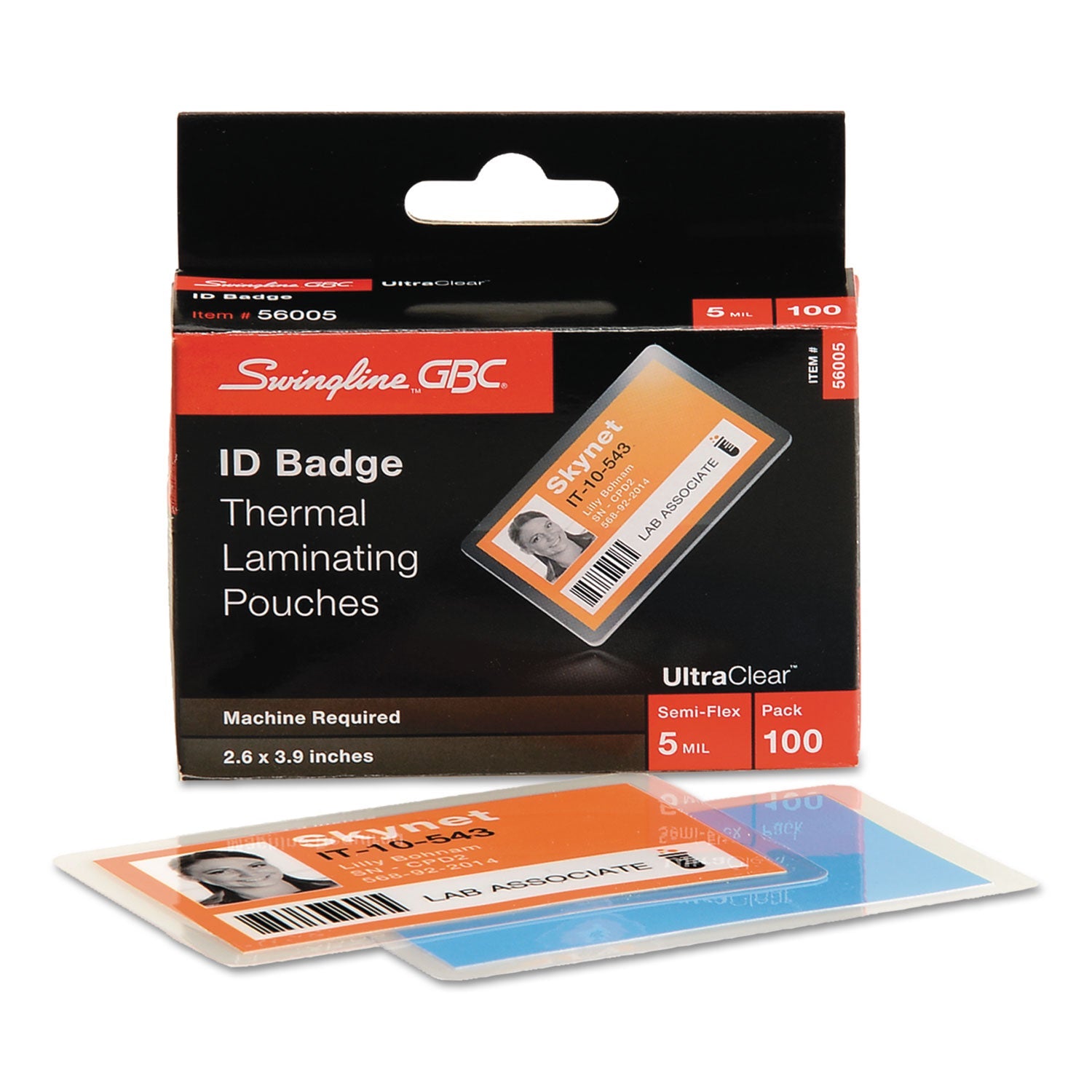 GBC® Ultraclear Thermal Laminating Pouches, 5 Mil, 3.88" X 2.63", Gloss Clear, 100/box