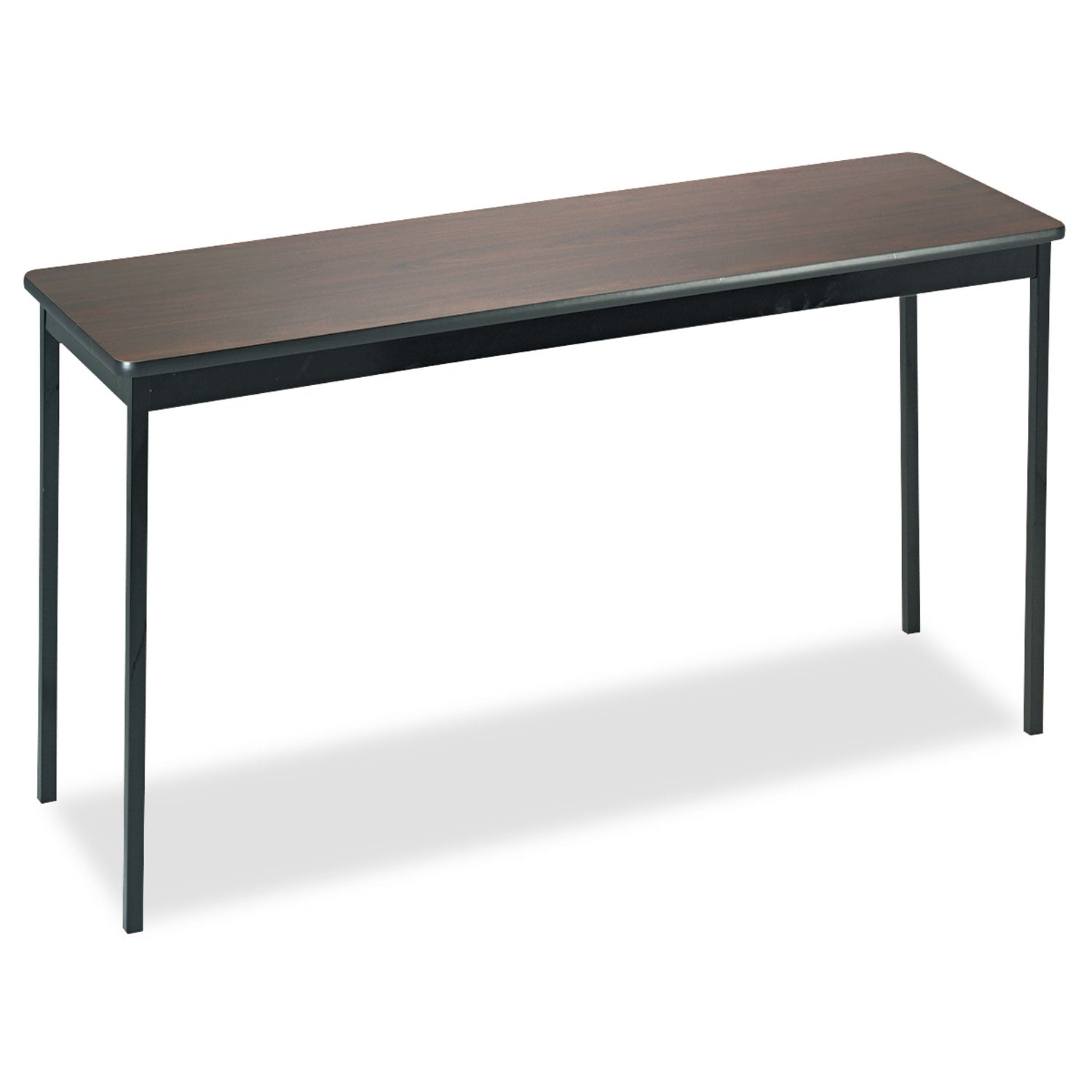 Barricks Utility Table, Rectangular, 60w X 18d X 30h, Walnut/black