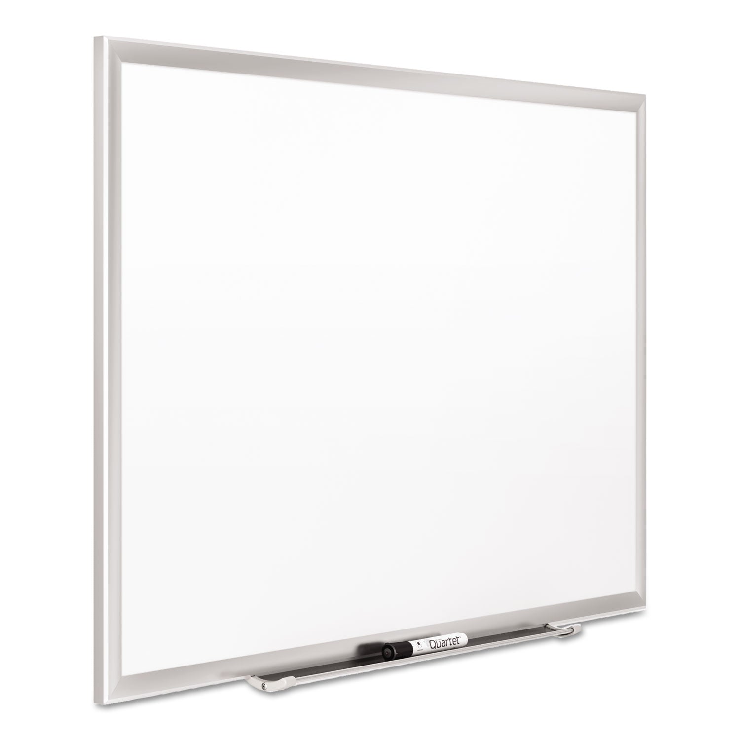 Quartet® Classic Series Porcelain Magnetic Dry Erase Board, 48" x 36", White Surface, Satin Aluminum Frame