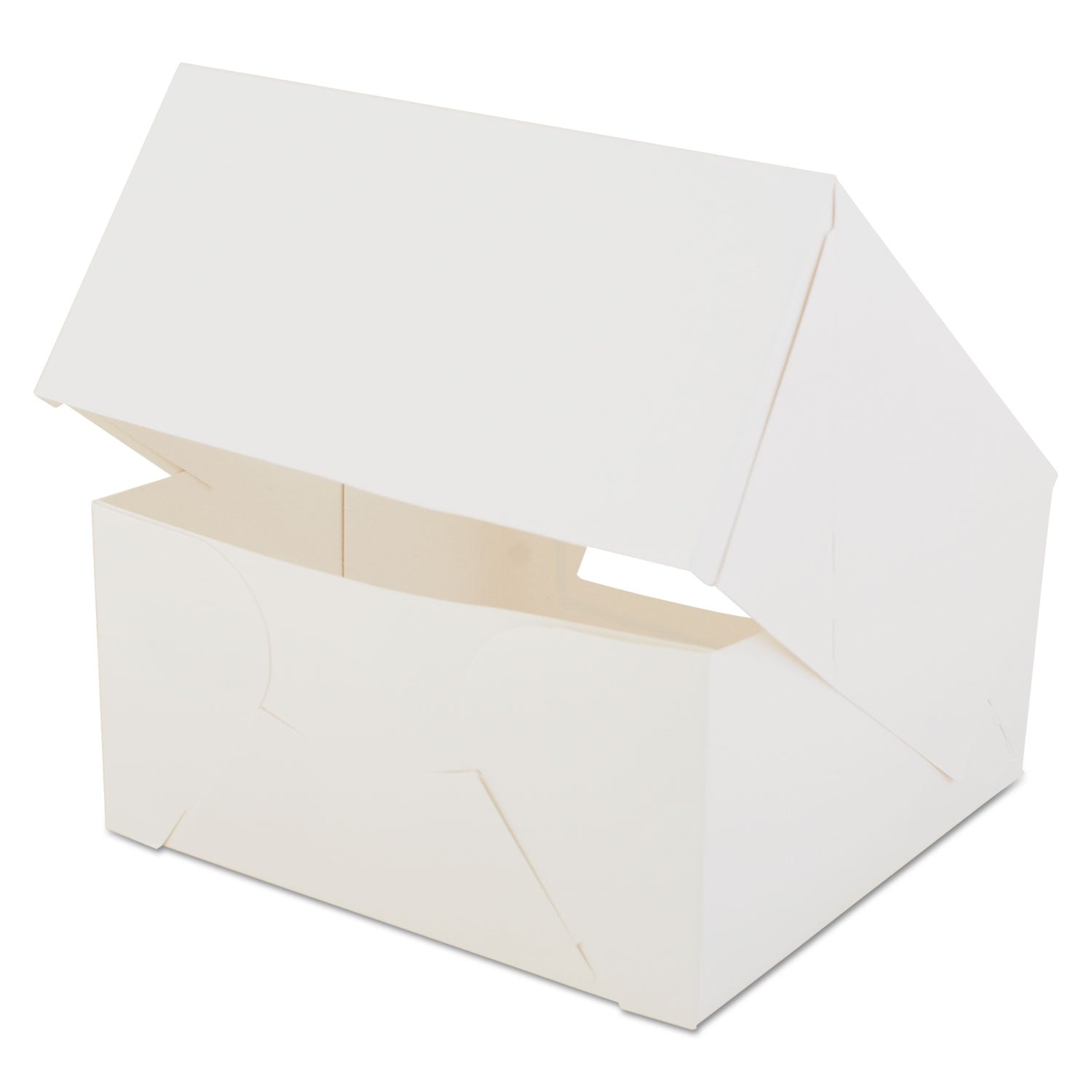 SCT® White Window Bakery Boxes with Attached Flip Top, 4-Corner Beers Design, 8 x 8 x 4, White, Paper, 150/Carton - Bloom Skins