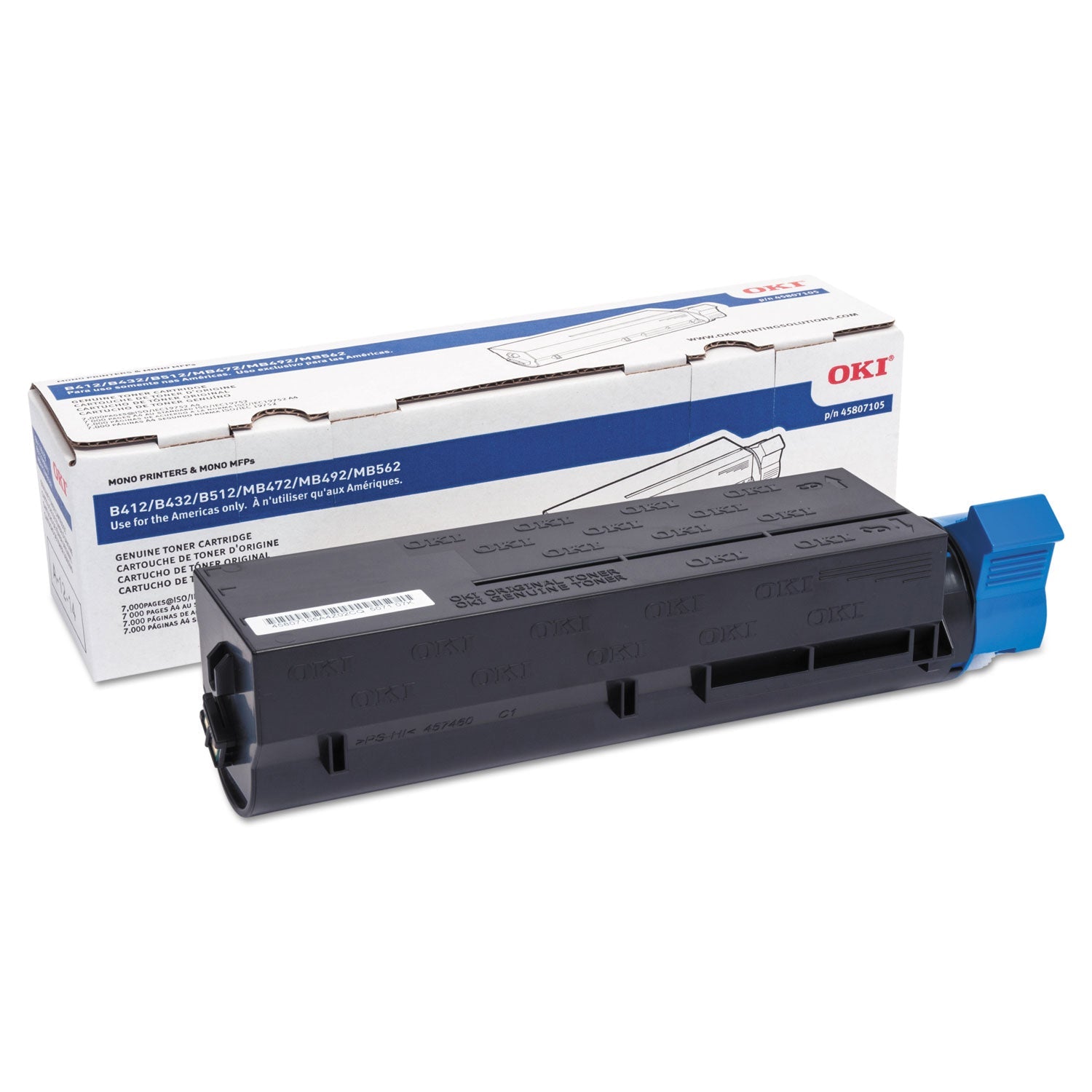 Oki® 45807105 TONER, 7,000 PAGE-YIELD, BLACK