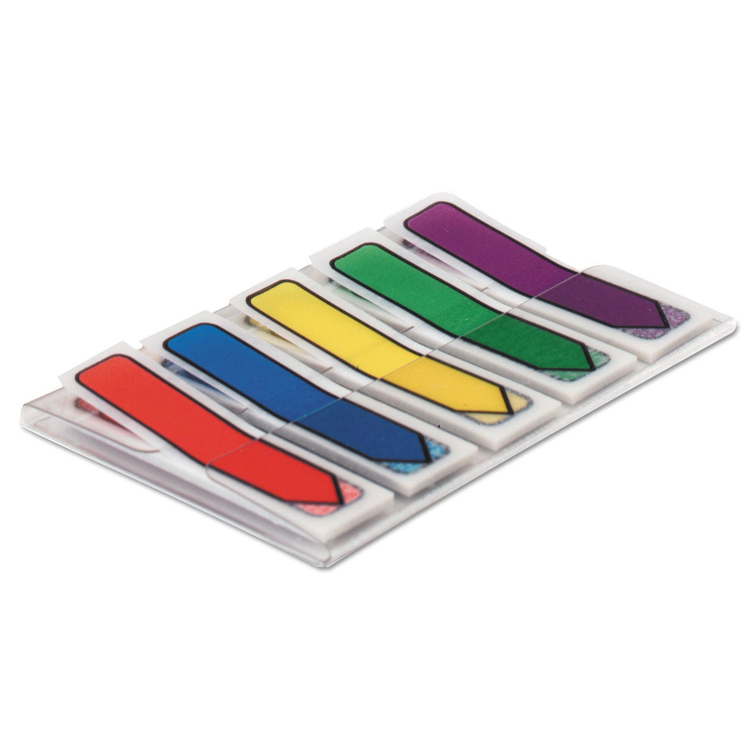 Post-it® Flags Arrow 0.5" Page Flags, Blue/Green/Purple/Red/Yellow, 20/Color, 100/Pack
