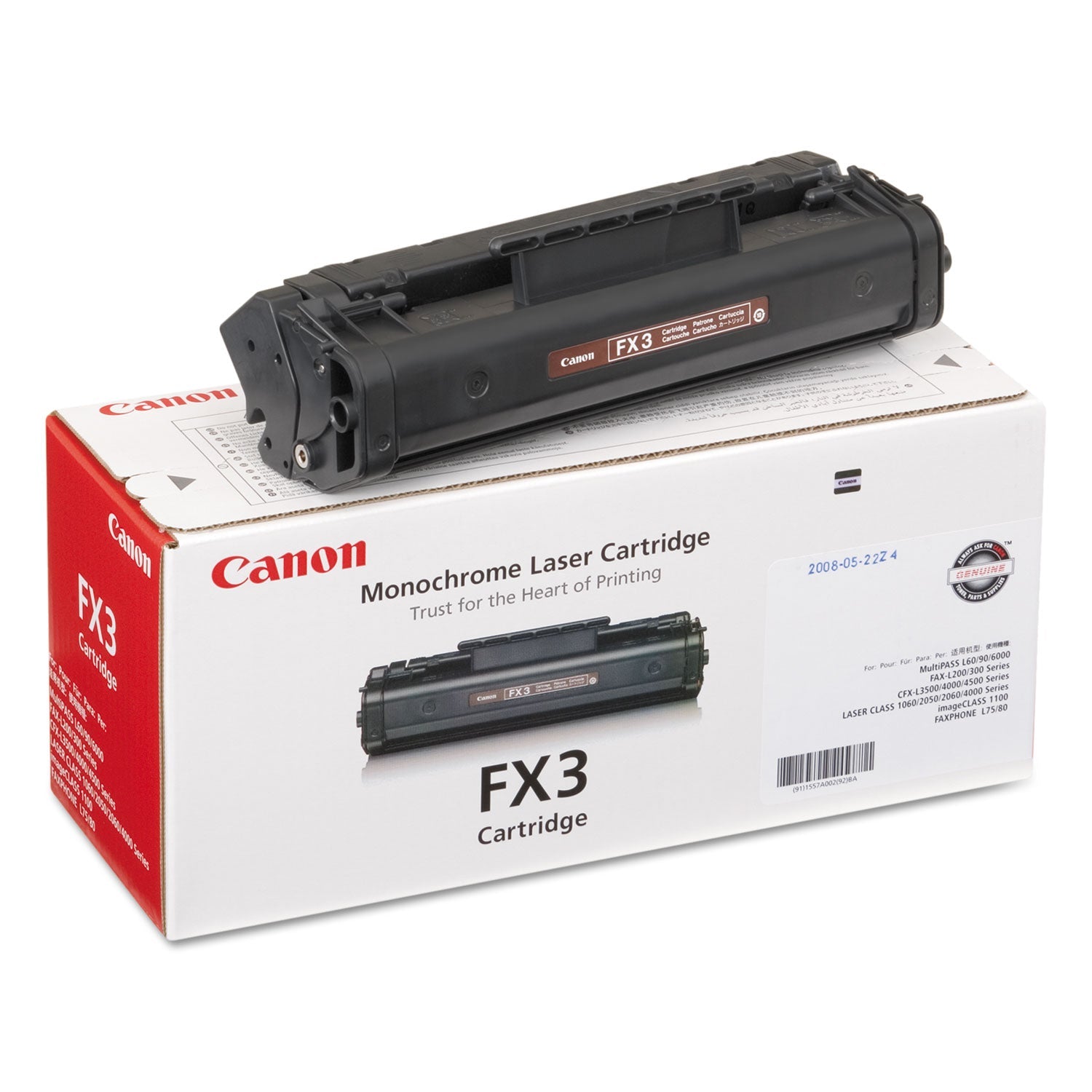 Canon® 1557a002ba (fx-3) Toner, 2,700 Page-Yield, Black