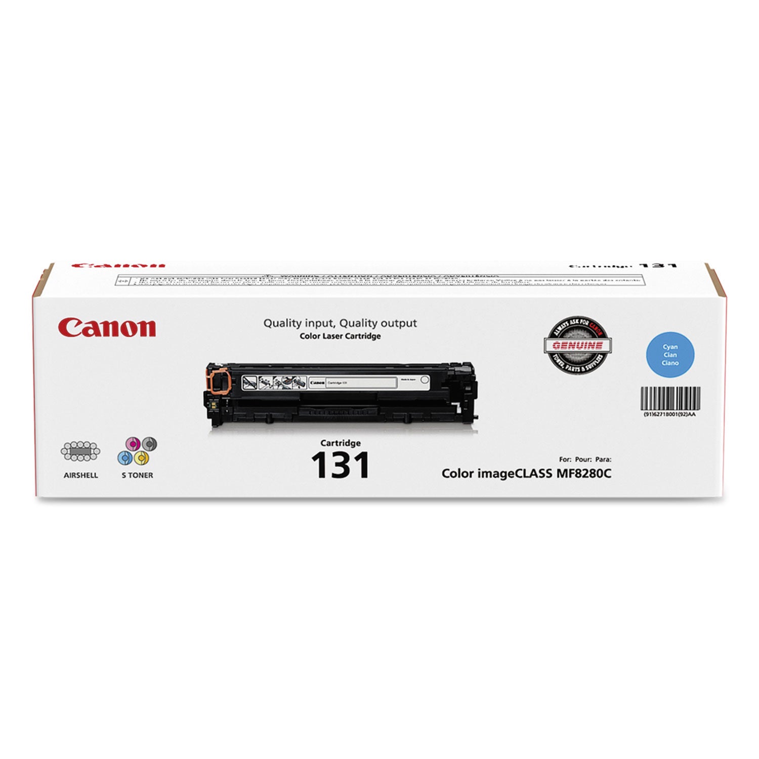 Canon® 6271b001 (crg-131) Toner, 1,500 Page-Yield, Cyan