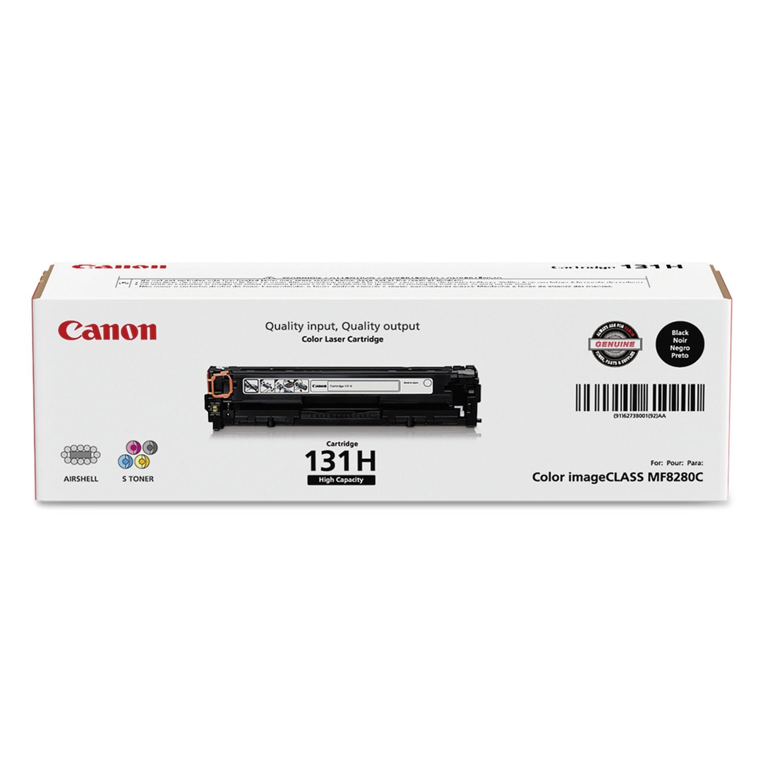 Canon® 6273b001 (crg-131) High-Yield Toner, 2,400 Page-Yield, Black