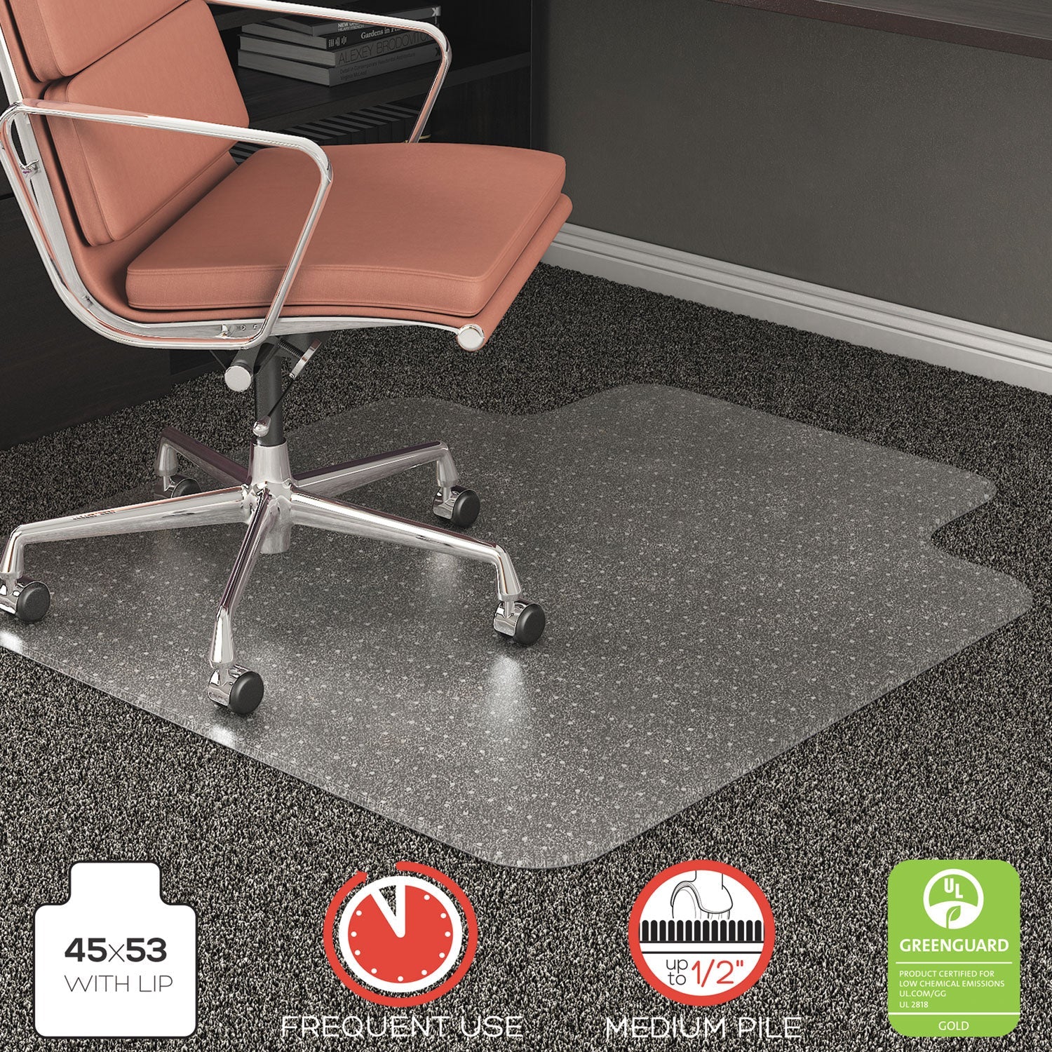 Rollamat Chair Mat, Med Pile Carpet | 45x53