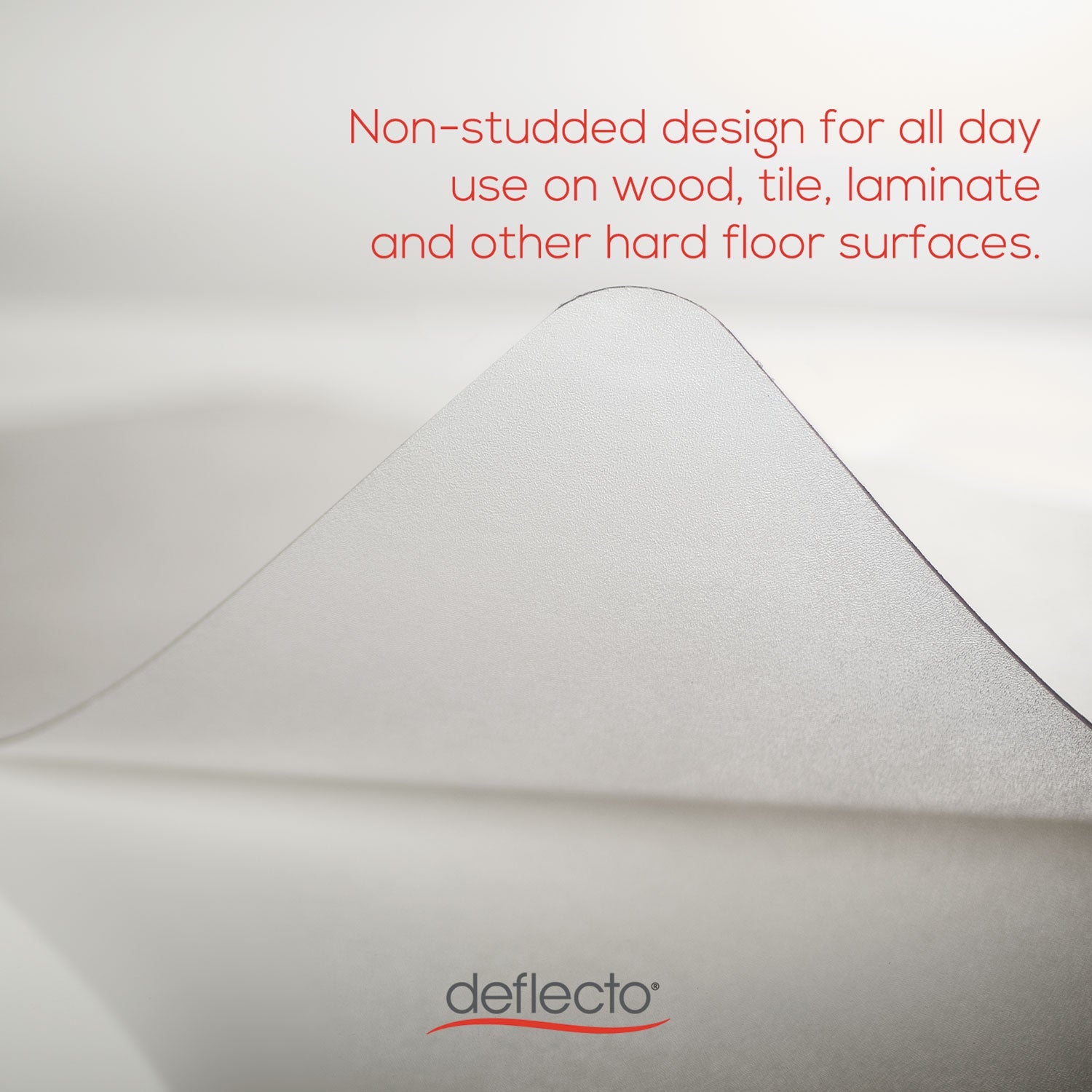 deflecto® EconoMat All Day Use Chair Mat for Hard Floors, Flat Packed, 45 x 53, Wide Lipped, Clear
