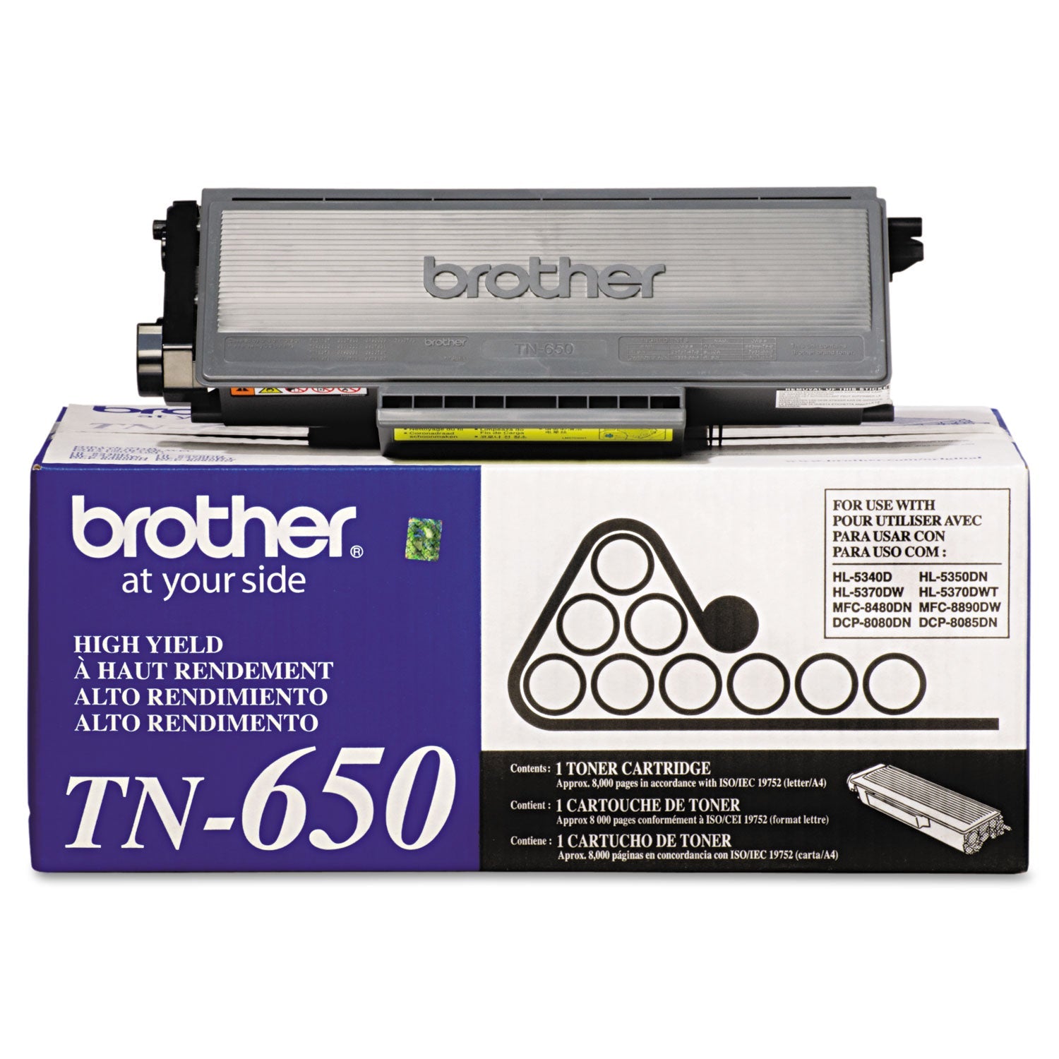 Brother Tn650 High-Yield Toner, 8,000 Page-Yield, Black