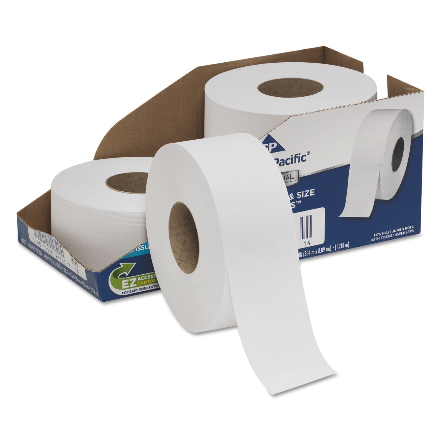 White Jumbo Bathroom Tissue | 2-Ply, 4/Carton