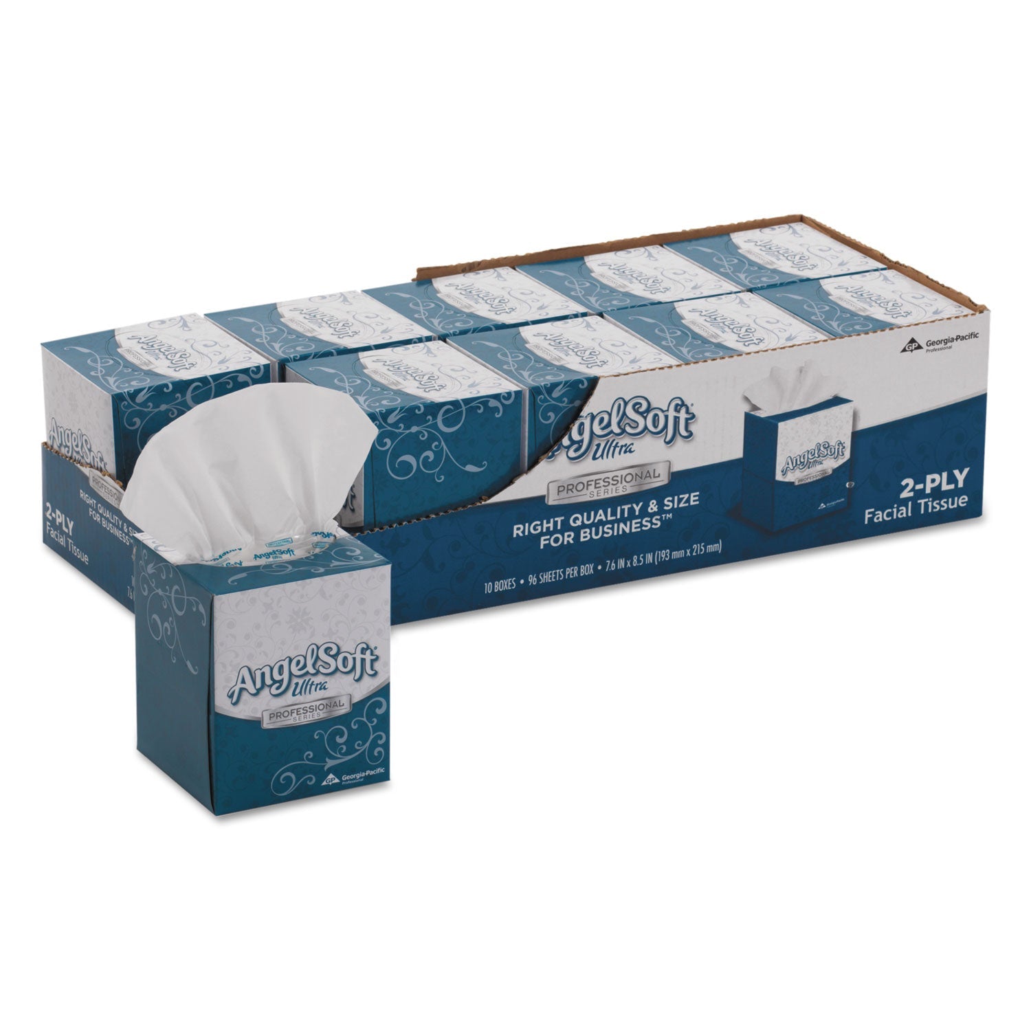 Angel Soft® Ps Ultra Facial Tissue, 2-Ply, White, 96 Sheets/box, 10 Boxes/carton