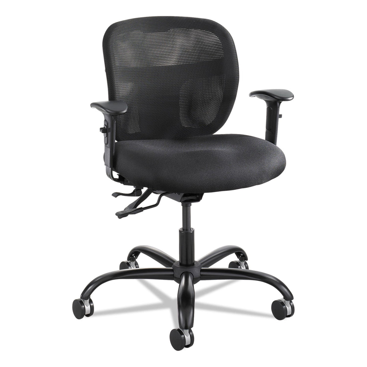 Safco® Vue Intensive-Use Mesh Task Chair, Supports Up To 500 Lb, 18.5" To 21" Seat Height, Black