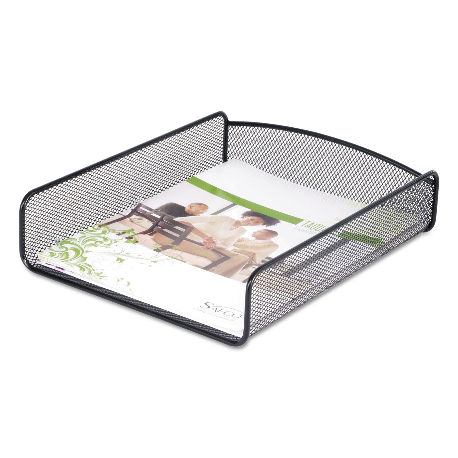 Safco® Onyx Desk Tray, 1 Section, Letter Size Files, 9.25" X 11.75" X 2.5", Black