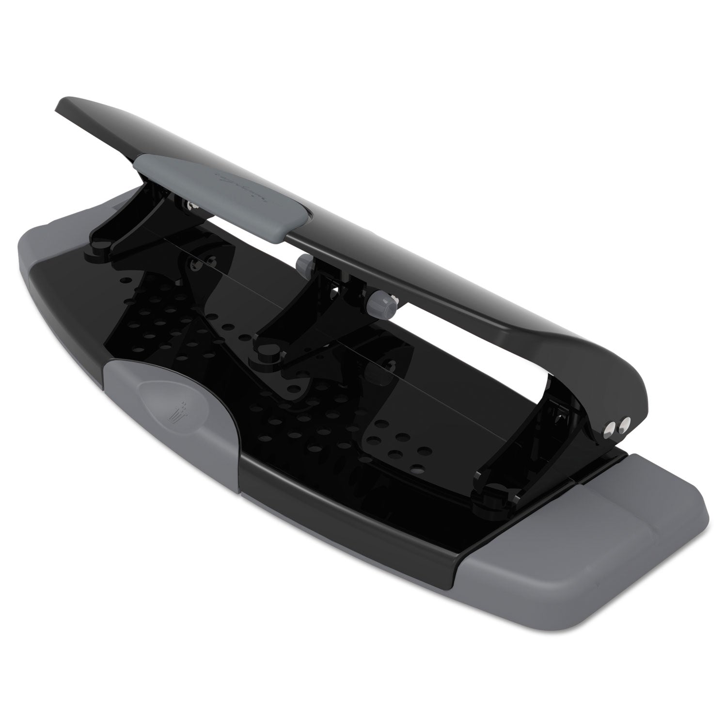 Swingline® 20-Sheet Smarttouch Three-Hole Punch, 9/32" Holes, Black/gray