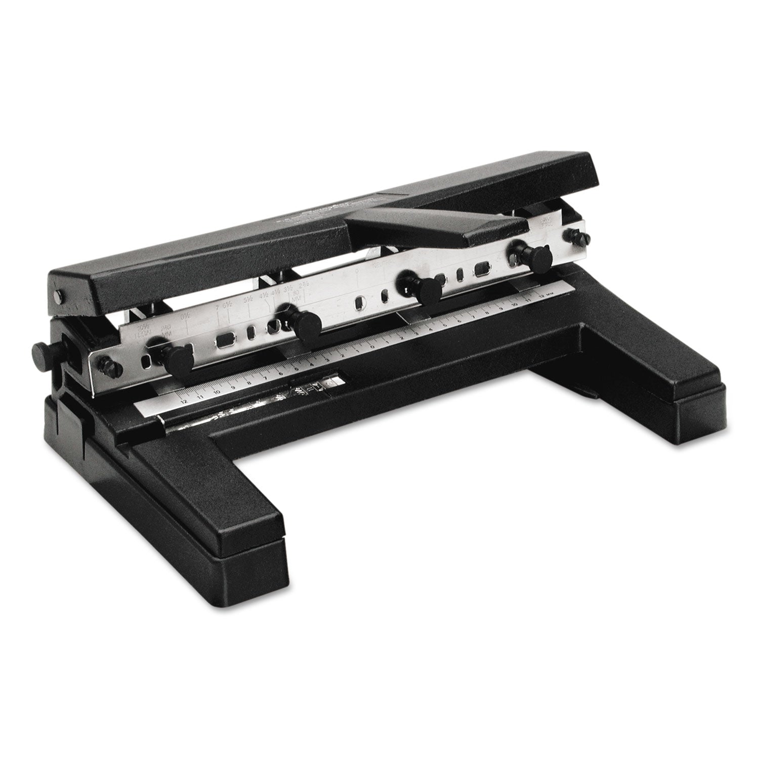 Swingline® 40-Sheet Heavy-Duty Two- To Four-Hole Adjustable Heavy-Duty Paper Punch, 9/32" Holes, Black