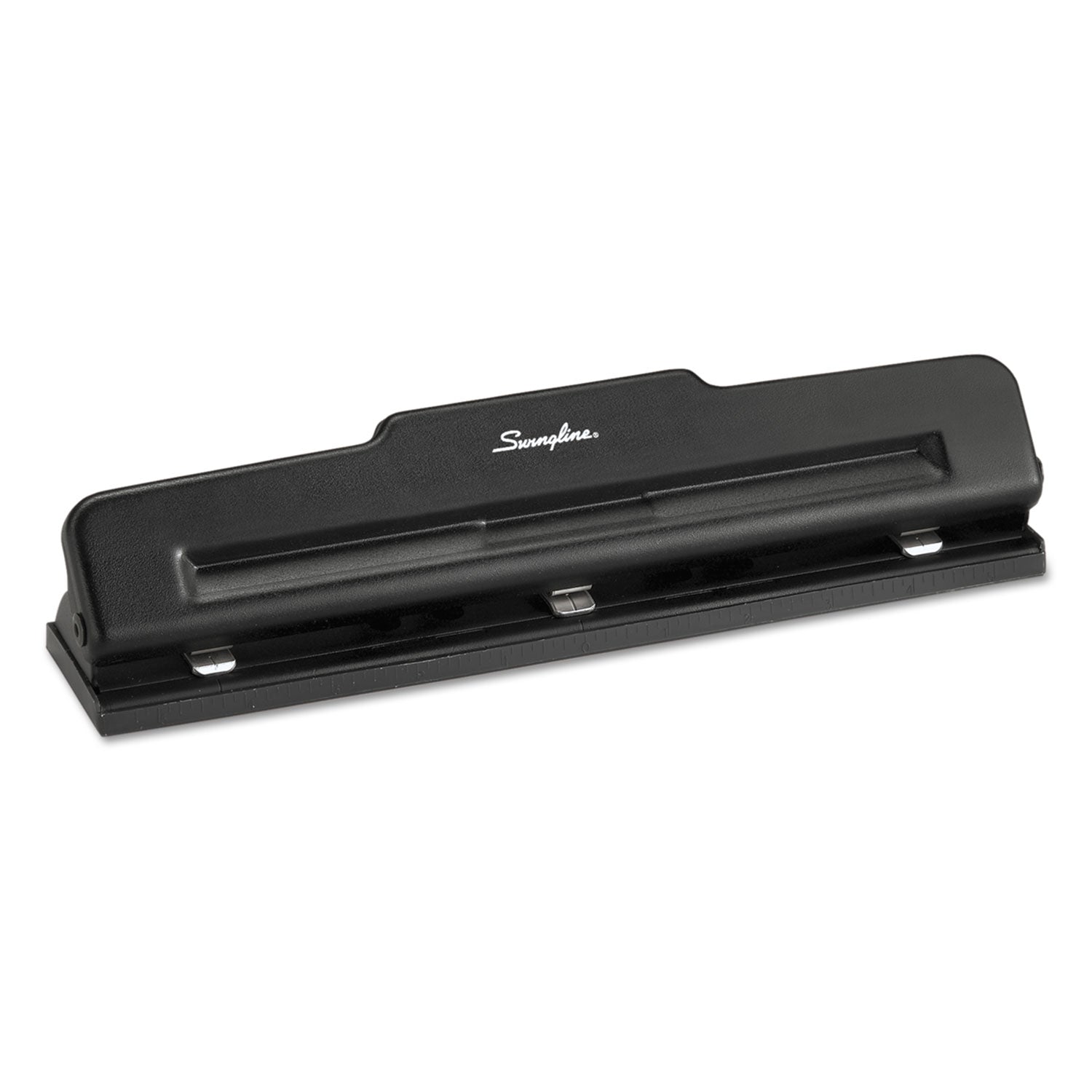 Swingline® 10-Sheet Desktop Light-Duty Two- To Three-Hole Adjustable Punch, 9/32" Holes, Black