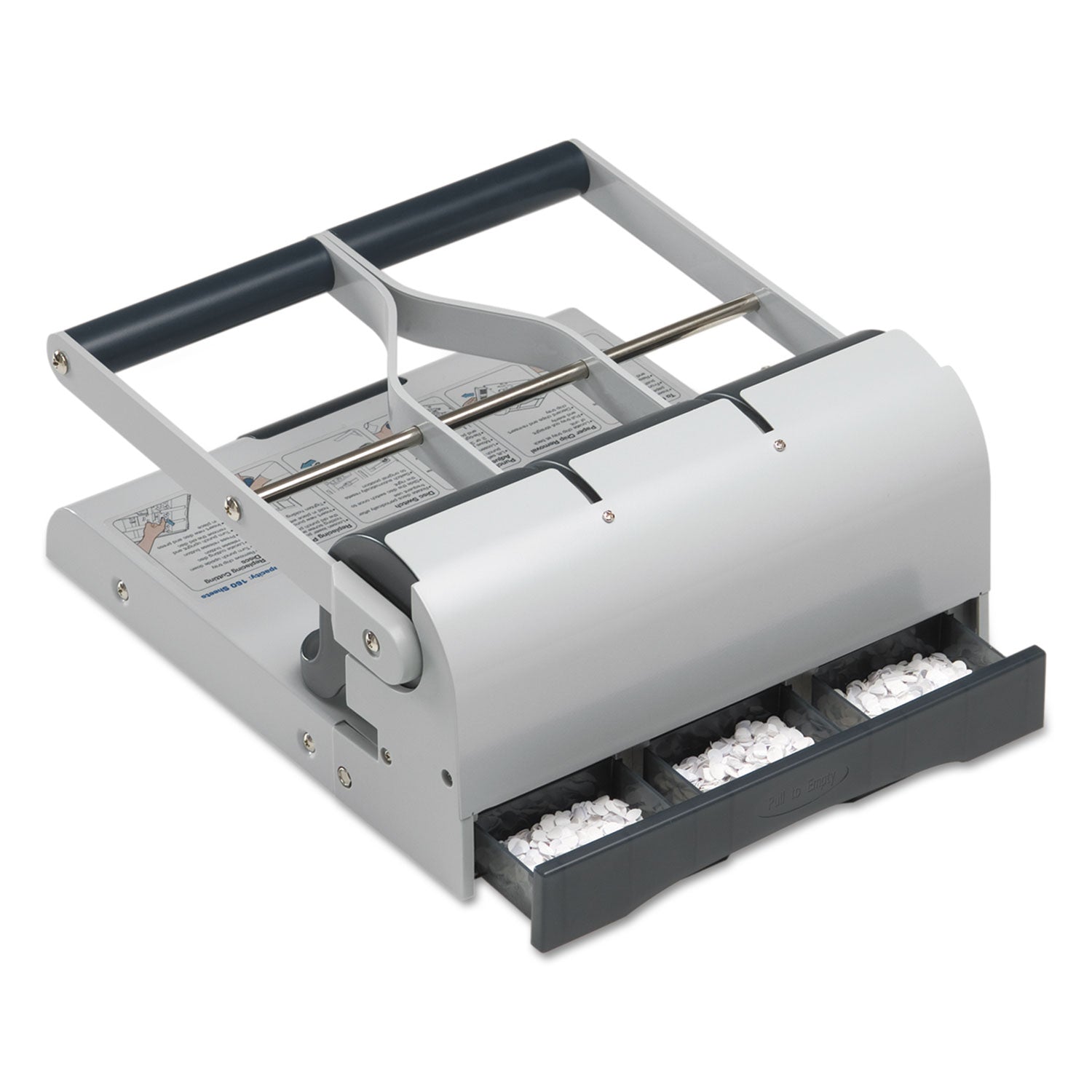 Swingline® 160-Sheet Antimicrobial Protected High-Capacity Adjustable Punch, Two- To Three-Hole, 9/32" Holes, Putty/gray
