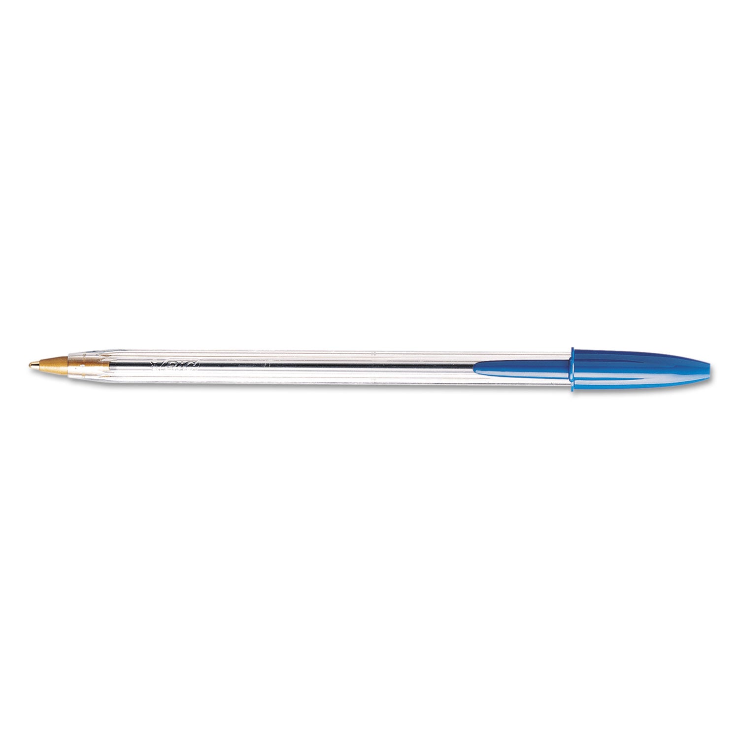 BIC® Cristal Xtra Smooth Ballpoint Pen, Stick, Medium 1 Mm, Blue Ink, Clear Barrel, Dozen