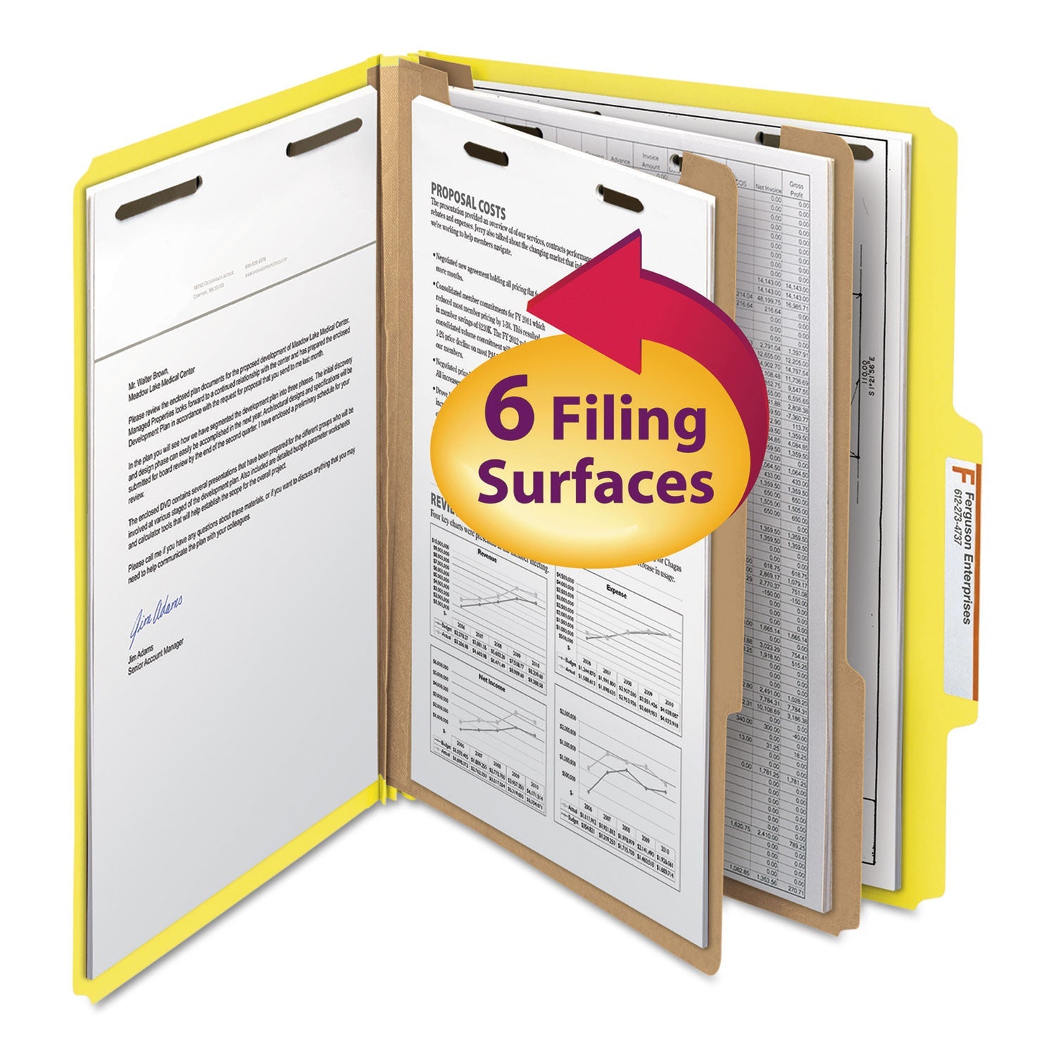 Top Tab Classification Folders | Yellow, 10/Box