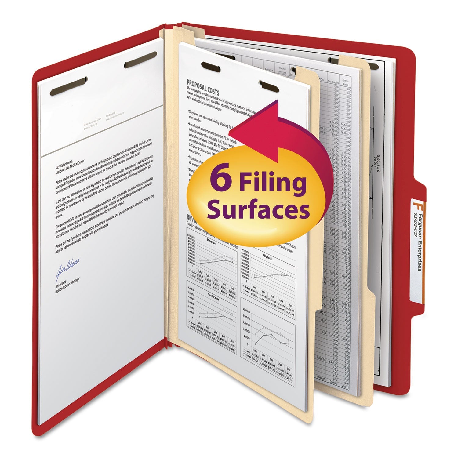 Classification Folders | Smead Top Tab Red 10/Box