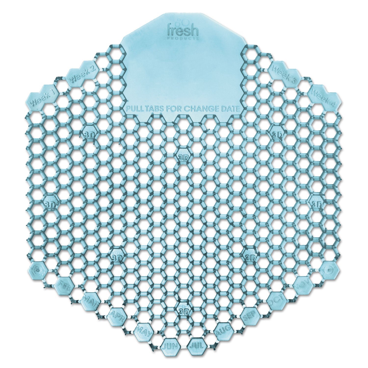 Fresh Products Wave 3d Urinal Deodorizer Screen, Ocean Mist Scent, Blue, 10 Screens/box