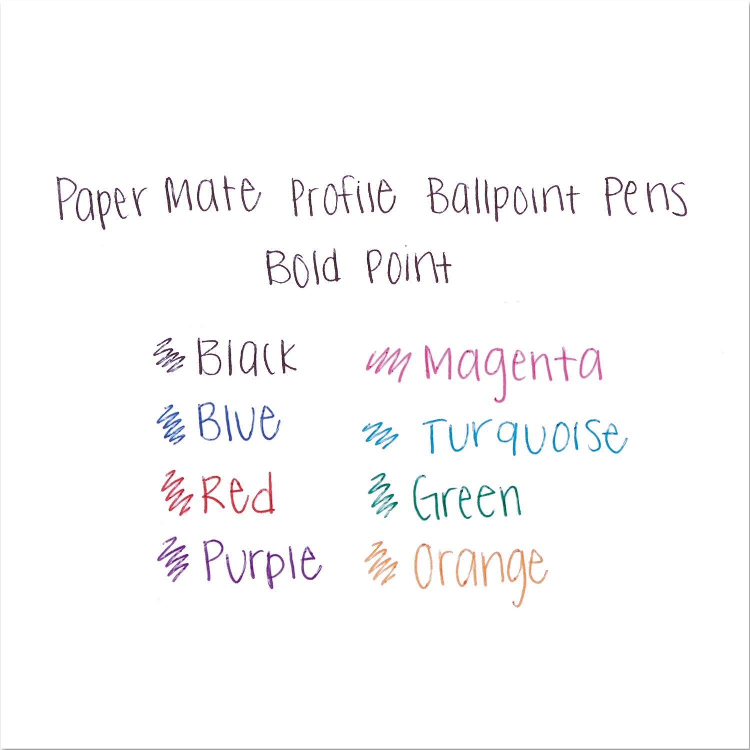 Paper Mate® Profile Ballpoint Pen, Retractable, Bold 1.4 Mm, Assorted Ink And Barrel Colors, 8/pack