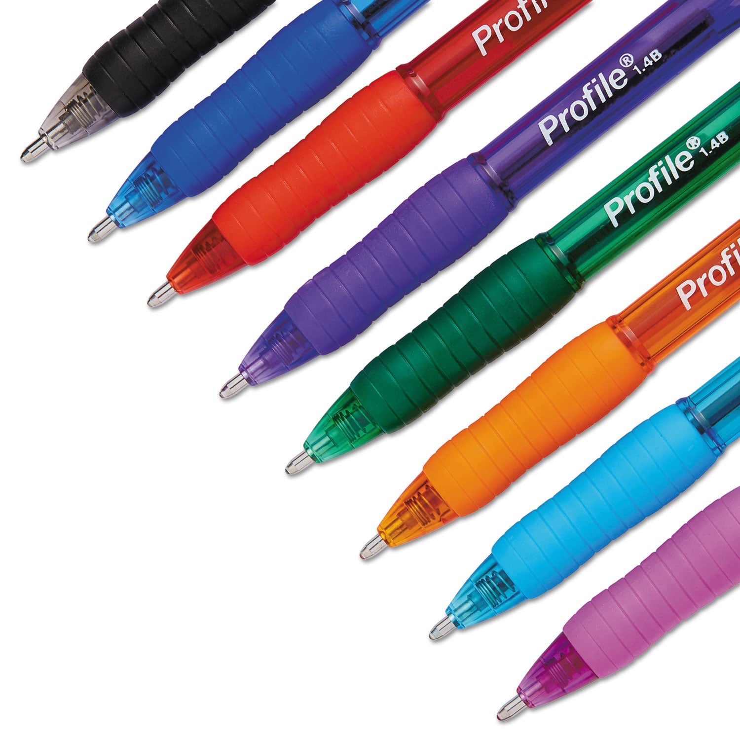Paper Mate® Profile Ballpoint Pen, Retractable, Bold 1.4 Mm, Assorted Ink And Barrel Colors, 8/pack