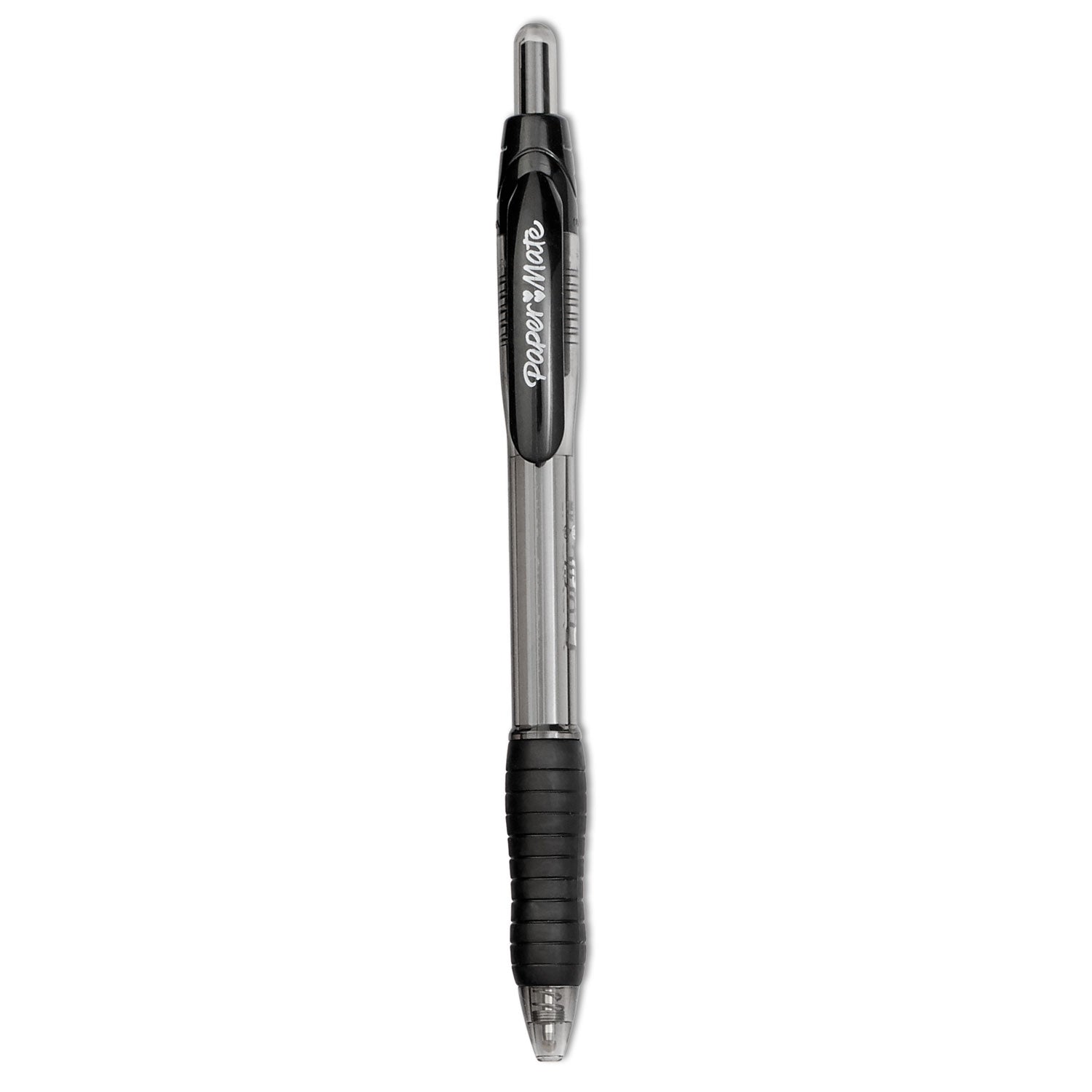 Paper Mate® Profile Ballpoint Pen, Retractable, Bold 1.4 mm, Black Ink, Translucent Black Barrel, Dozen
