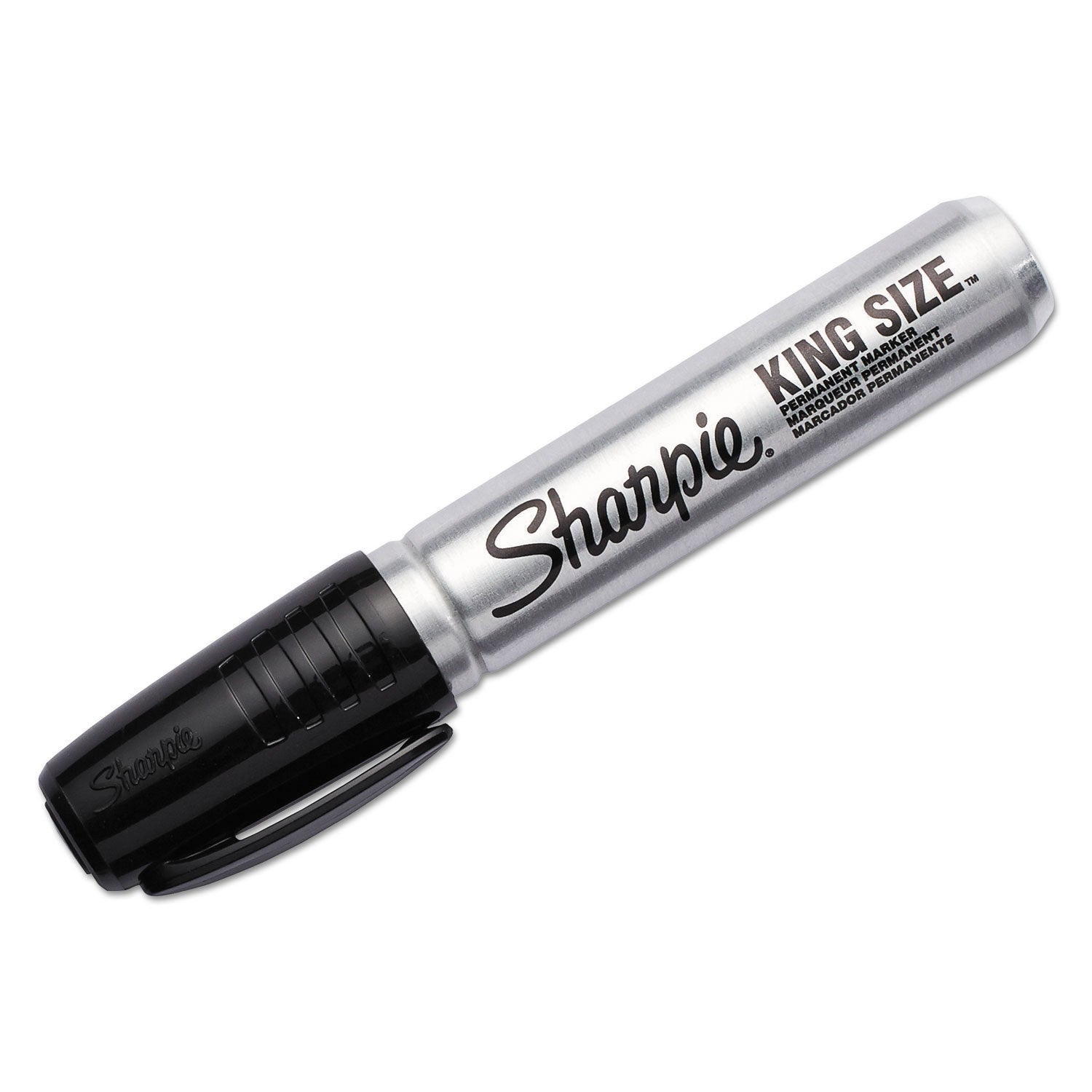 Sharpie® King Size Permanent Marker, Broad Chisel Tip, Black, 4/pack